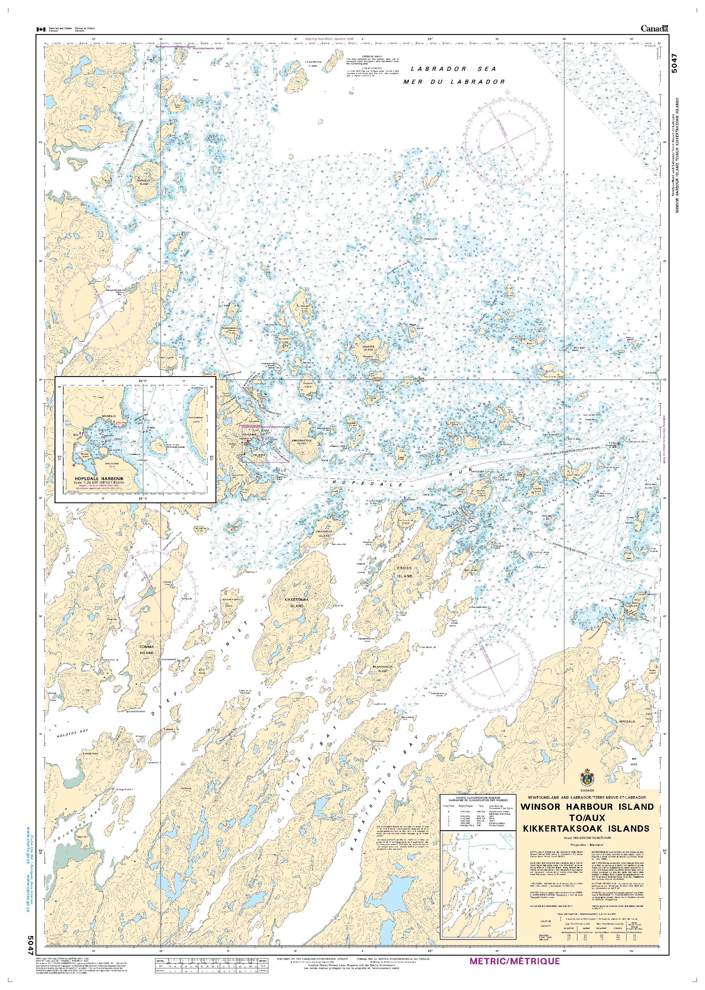 Winsor Harbour Island to / aux Kikkertaksoak Islands | CHS Chart 5047