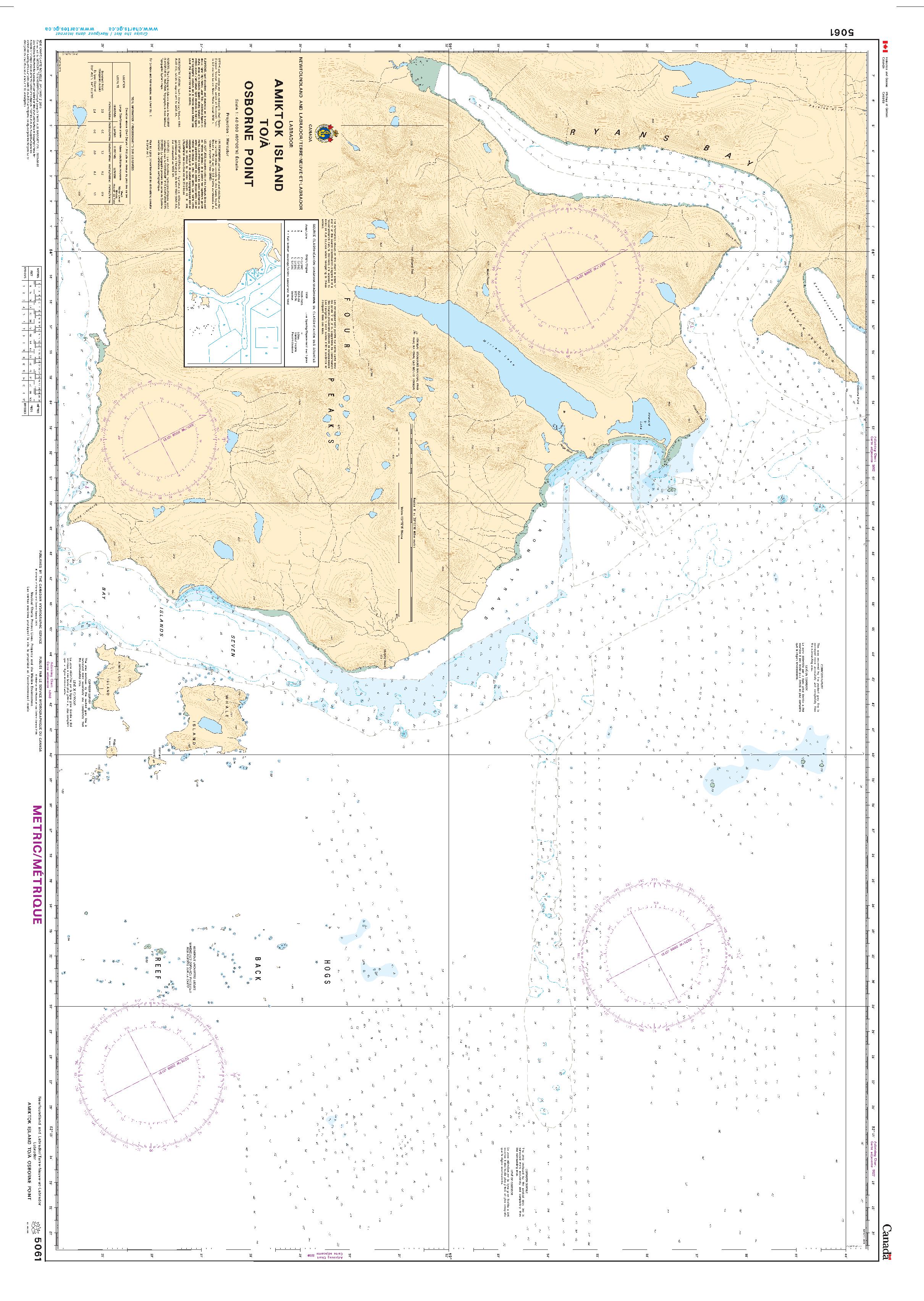 Amiktok Island to/à Osborne Point | CHS Chart 5061