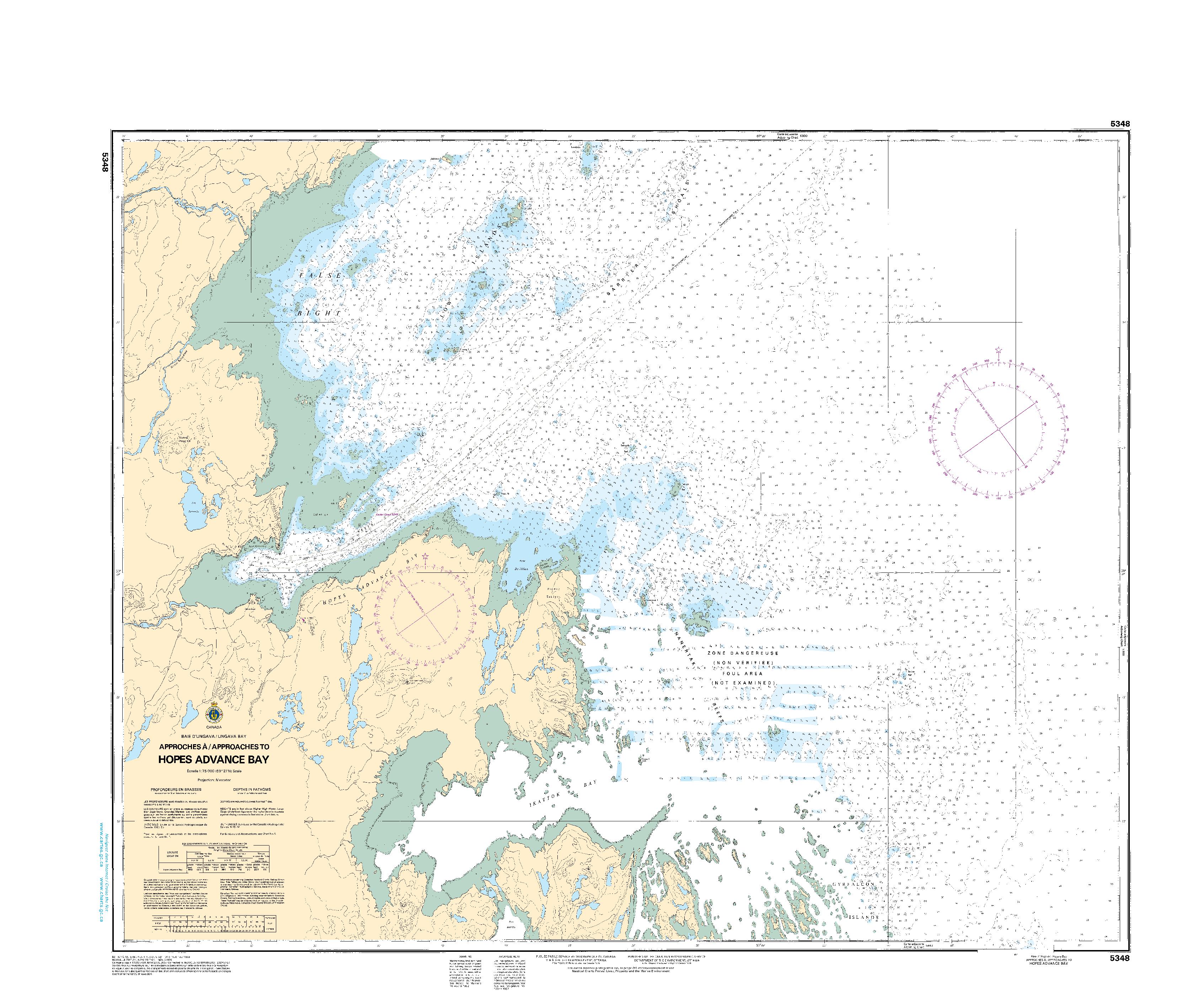 Approches à/Approaches to Hopes Advance Bay | CHS Chart 5348