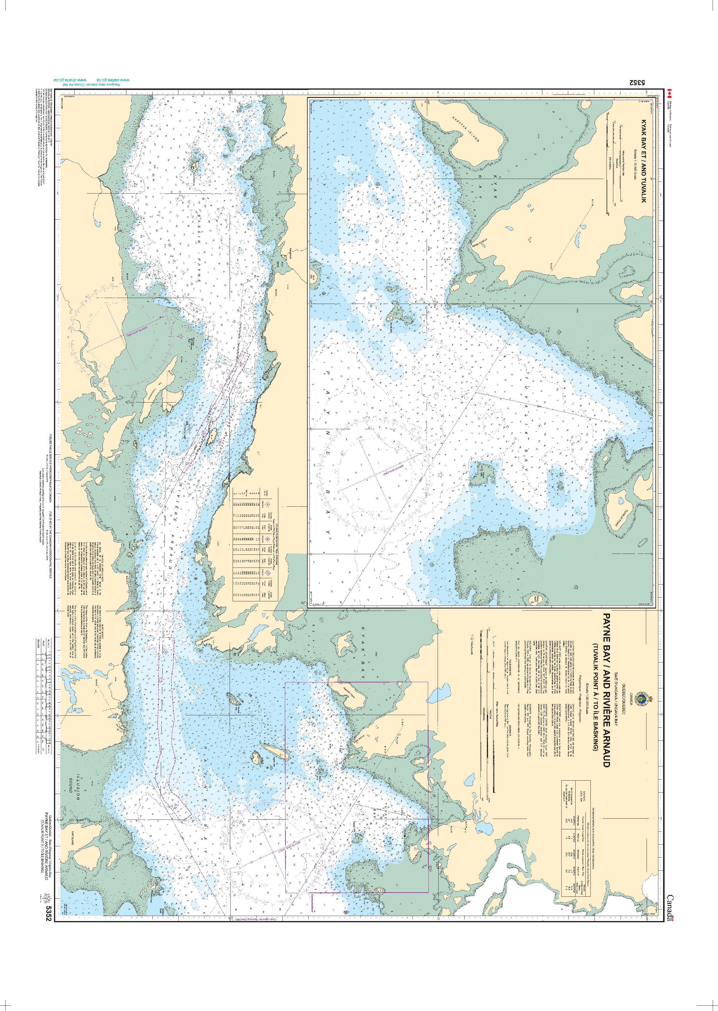 Payne Bay et/and Rivière Arnaud (Tuvalik Point à/to Ile Basking) | CHS Chart 5352