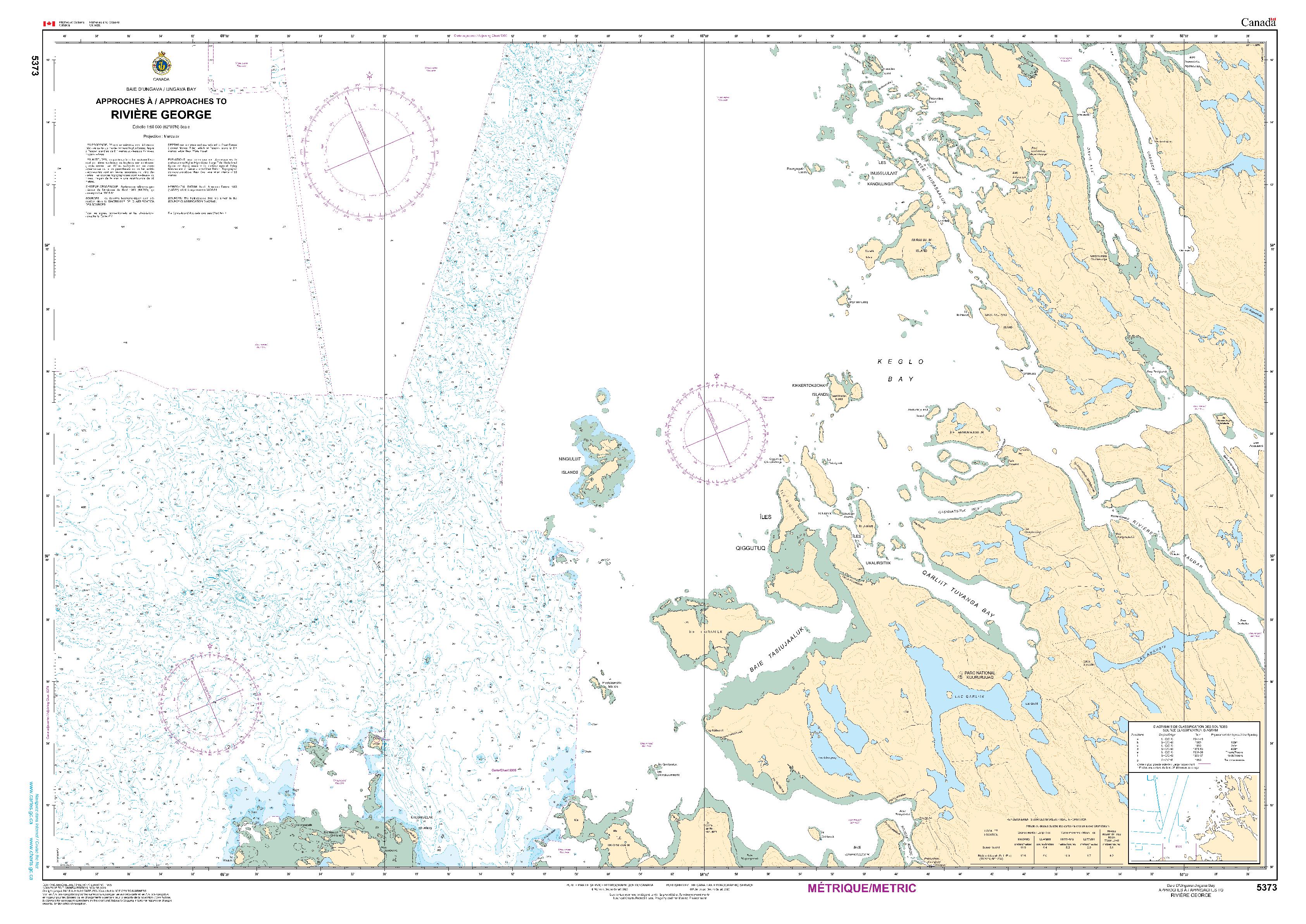 Approches à/Approaches to Rivière George | Carte SHC 5373