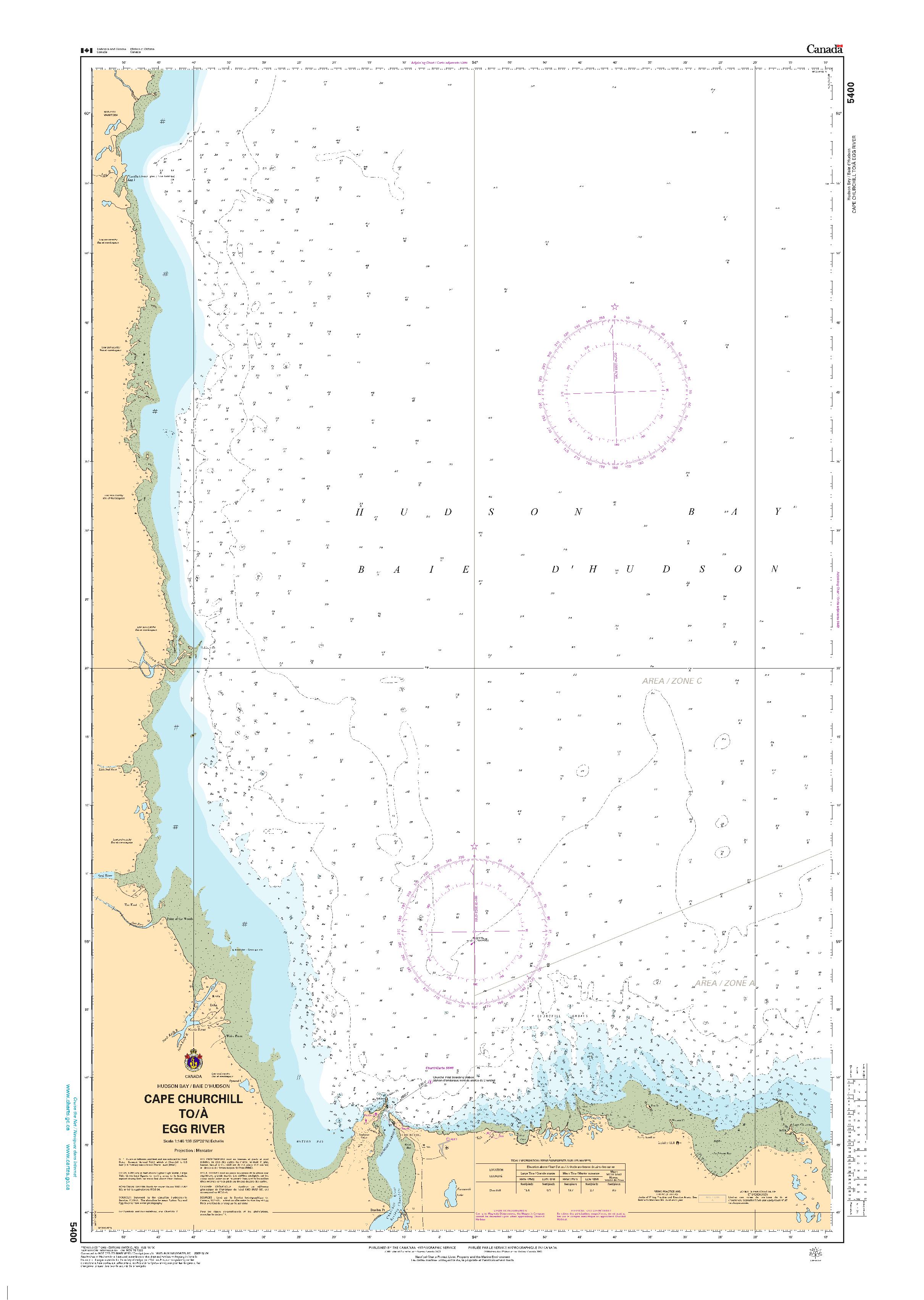 Cape Churchill to/à Egg River | CHS Chart 5400