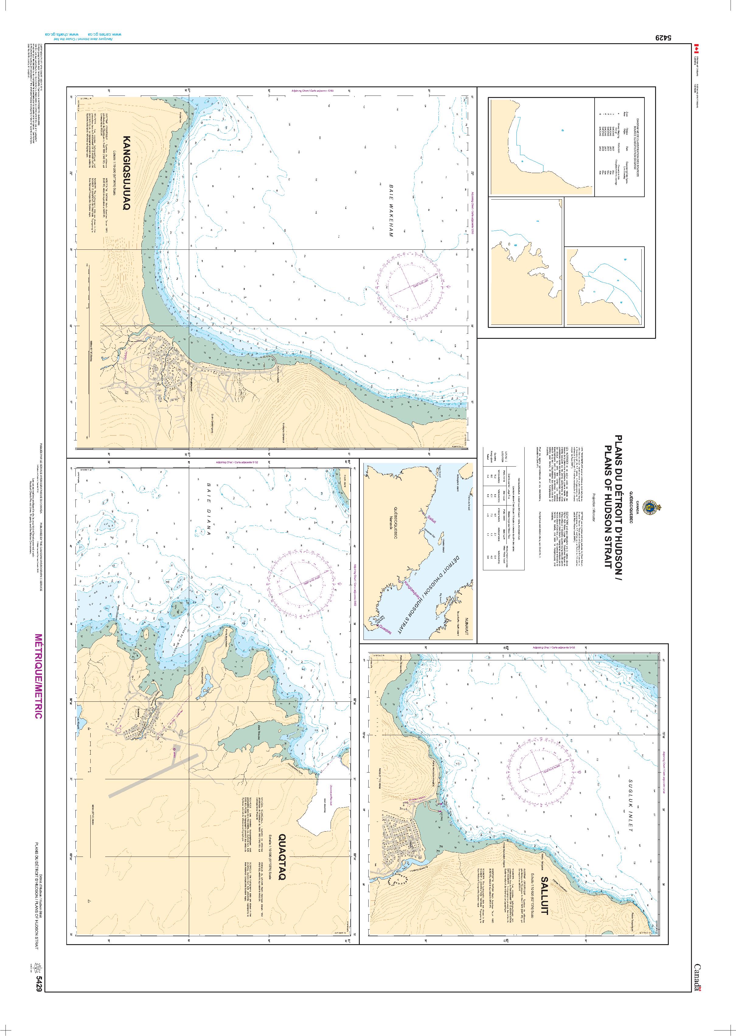 Plans du Détroit D'Hudson/Plans of Hudson Strait | CHS Chart 5429