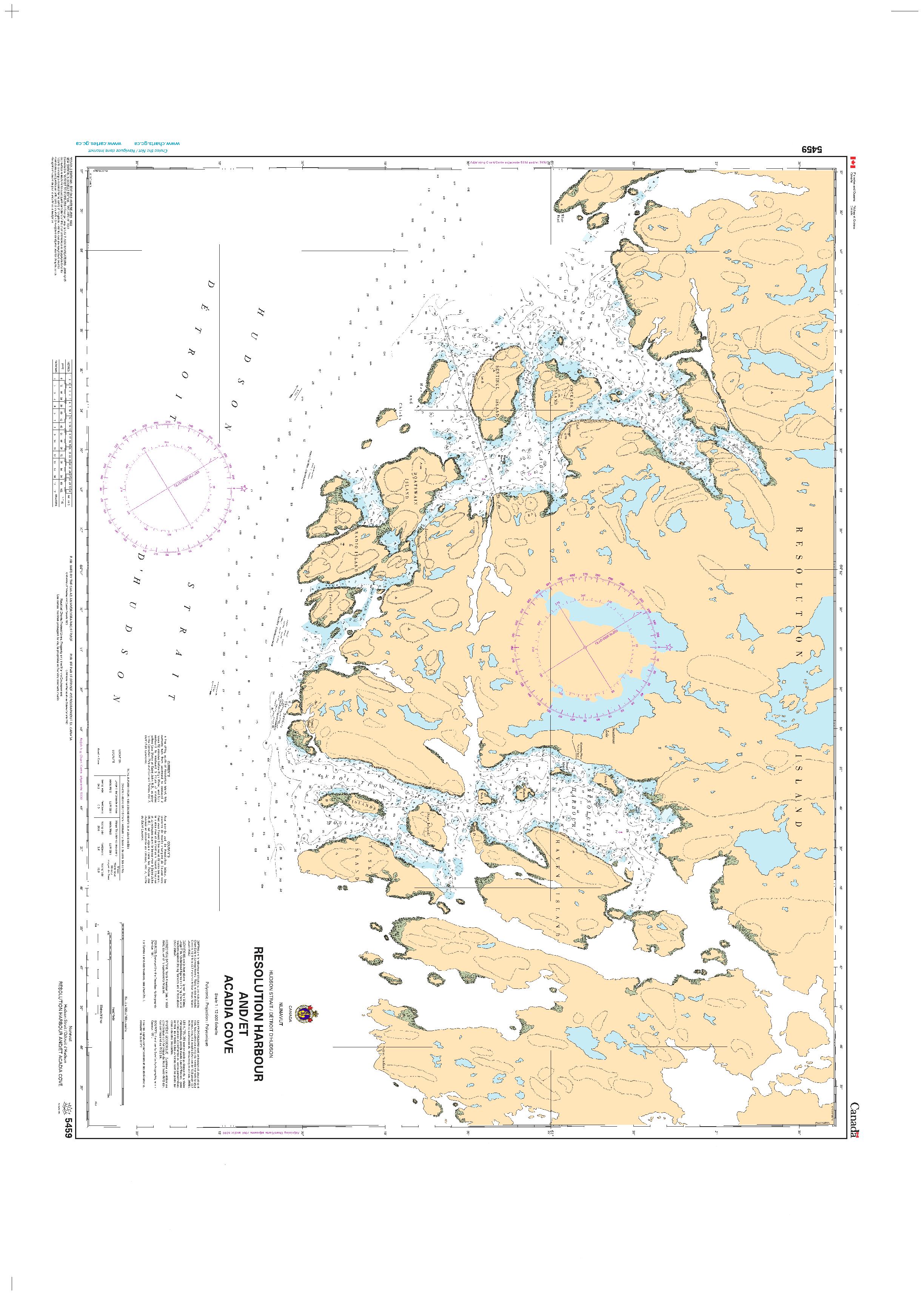 Resolution Harbour and/et Acadia Cove | CHS Chart 5459