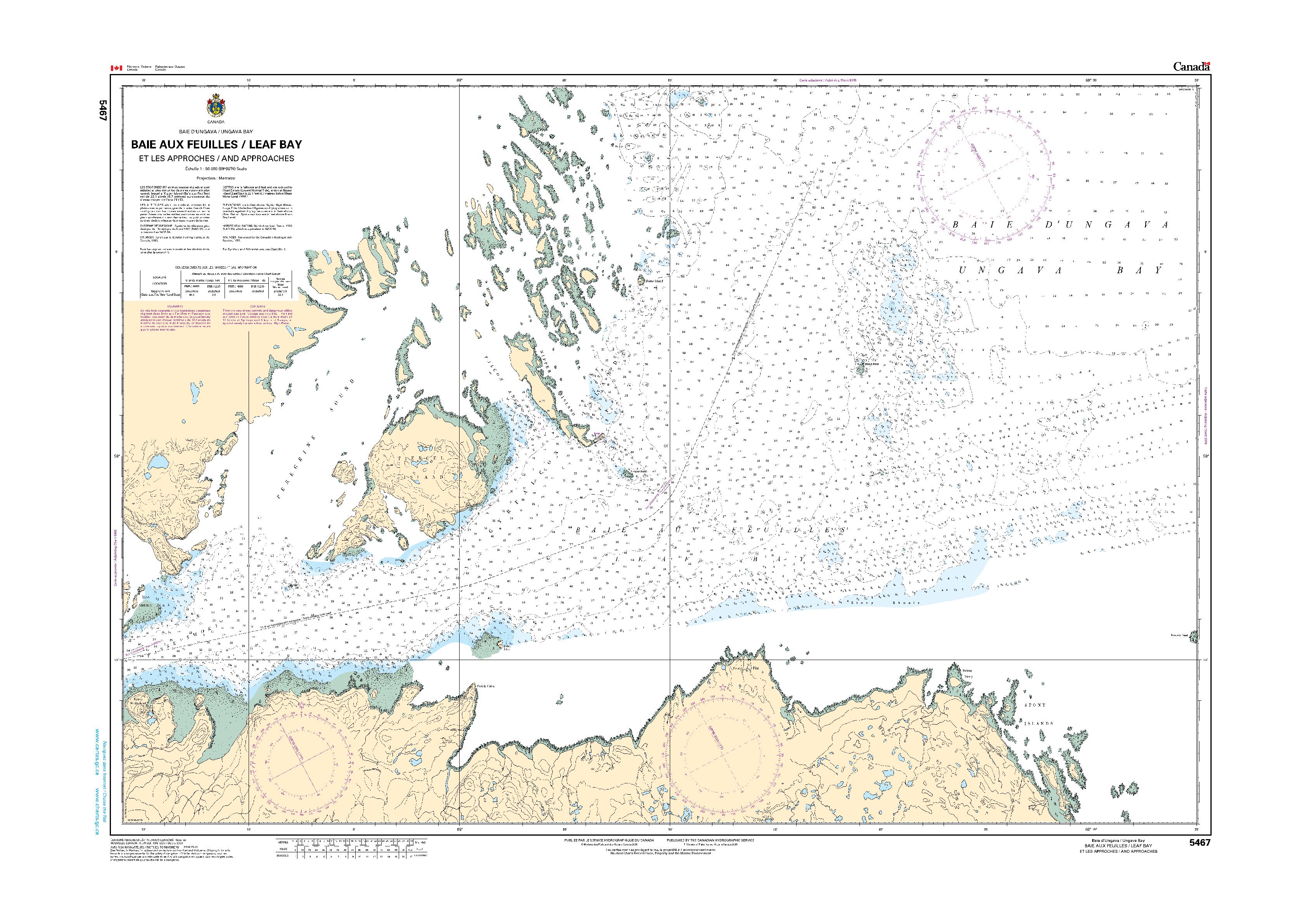 Baie aux feuilles / Leaf Bay et les Approches / and Approaches | CHS Chart 5467