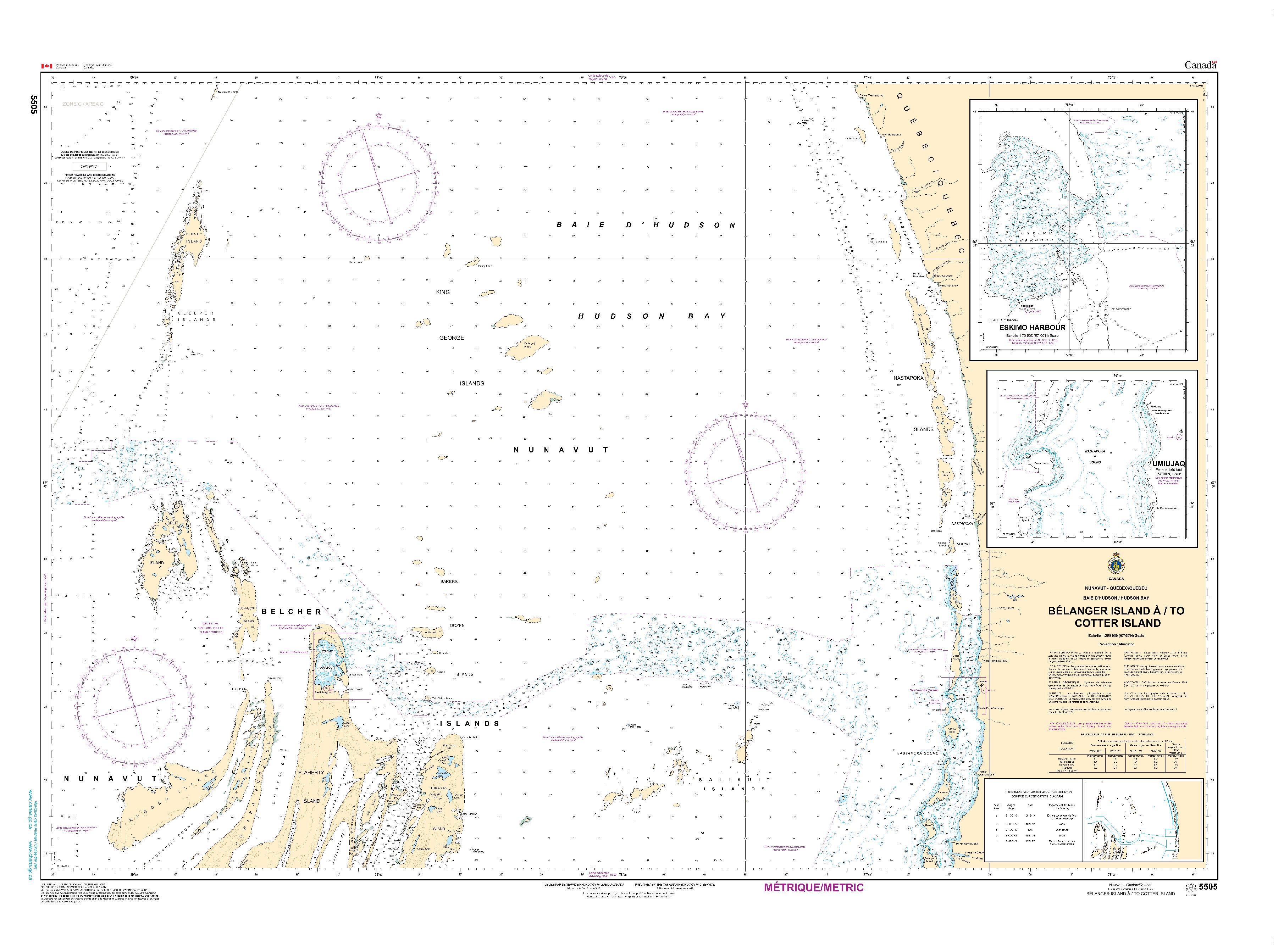 Bélanger Island à/to Cotter Island | CHS Chart 5505