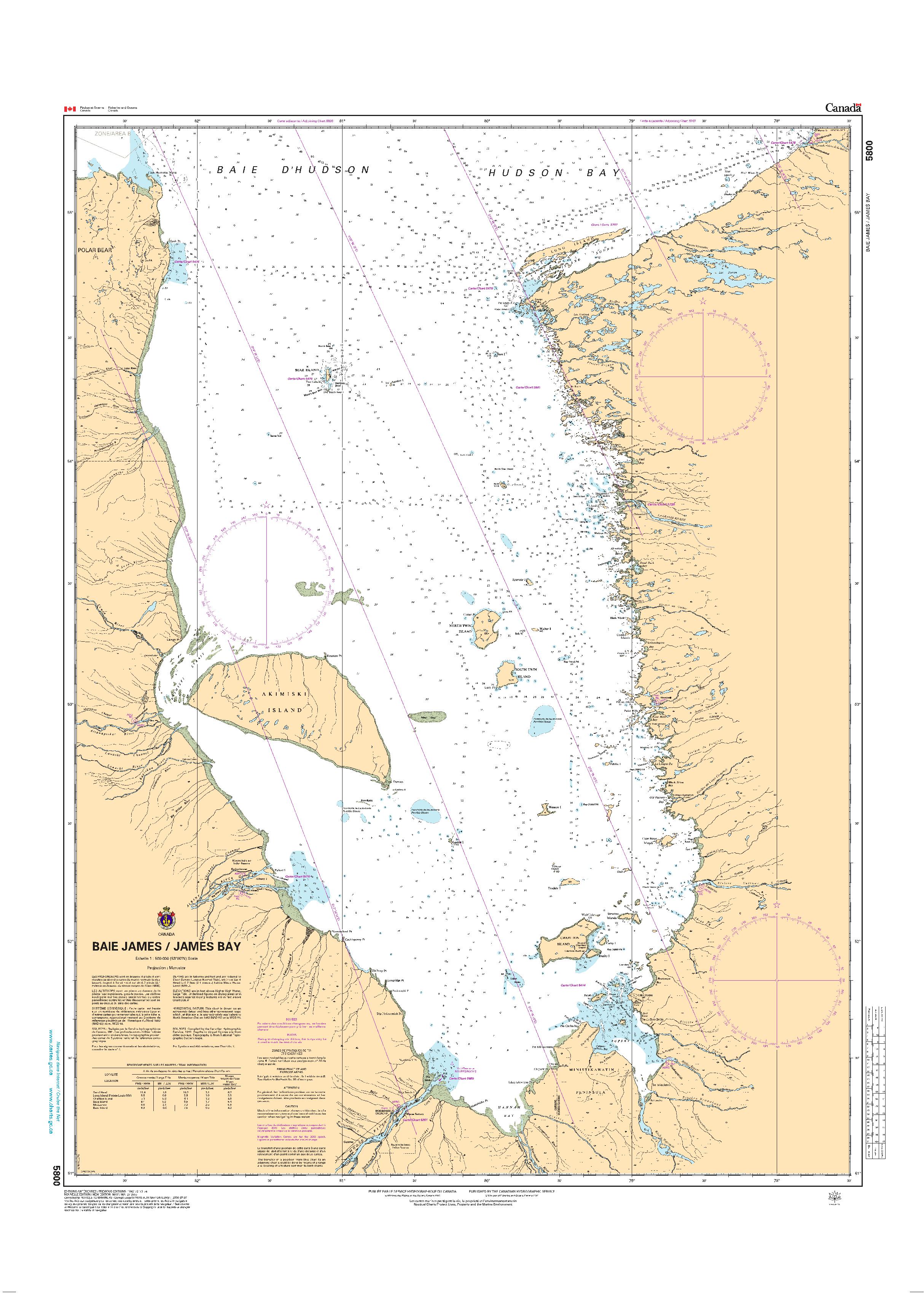 Baie James/James Bay | CHS Chart 5800