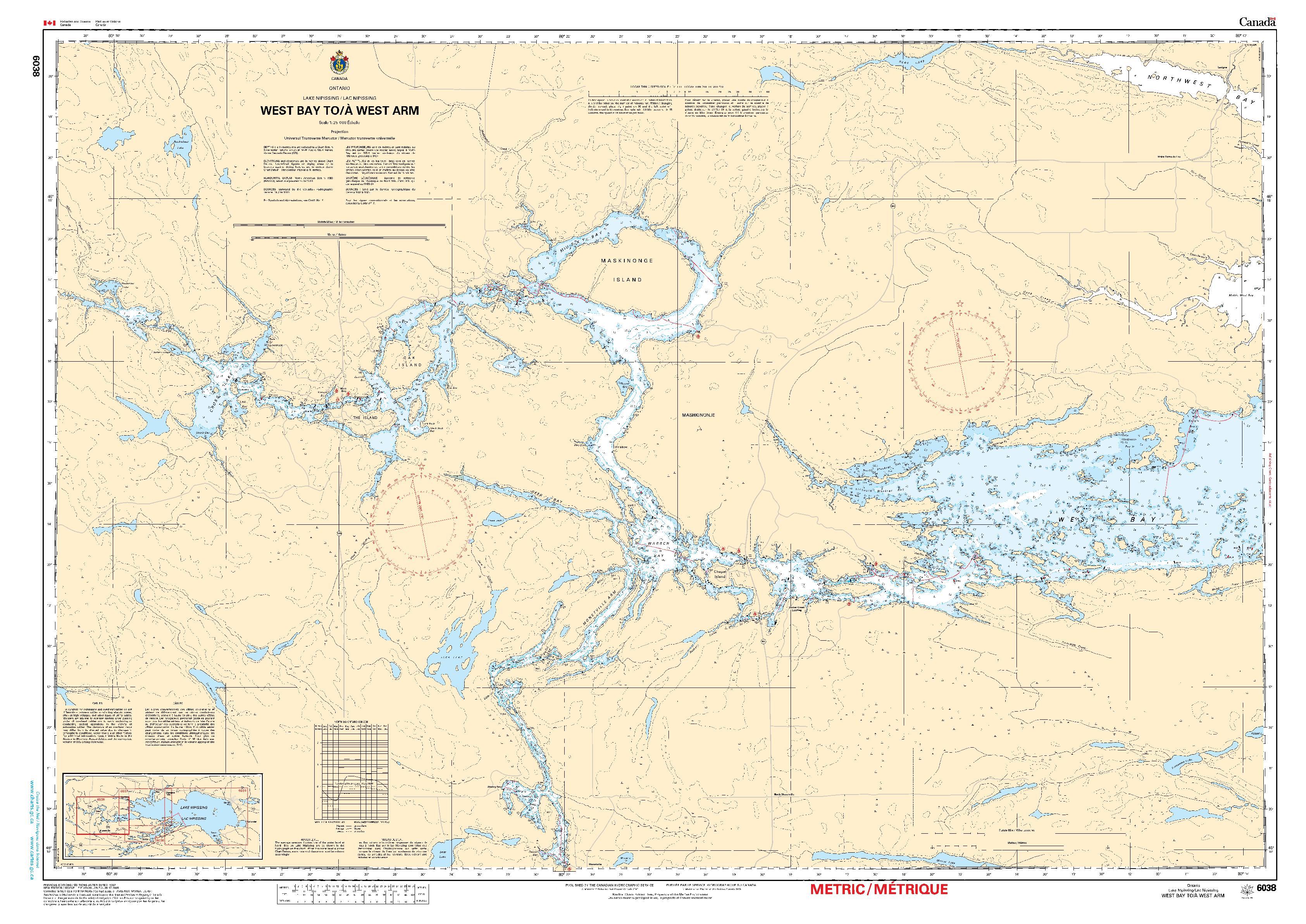 West Bay to/à West Arm | Carte SHC 6038