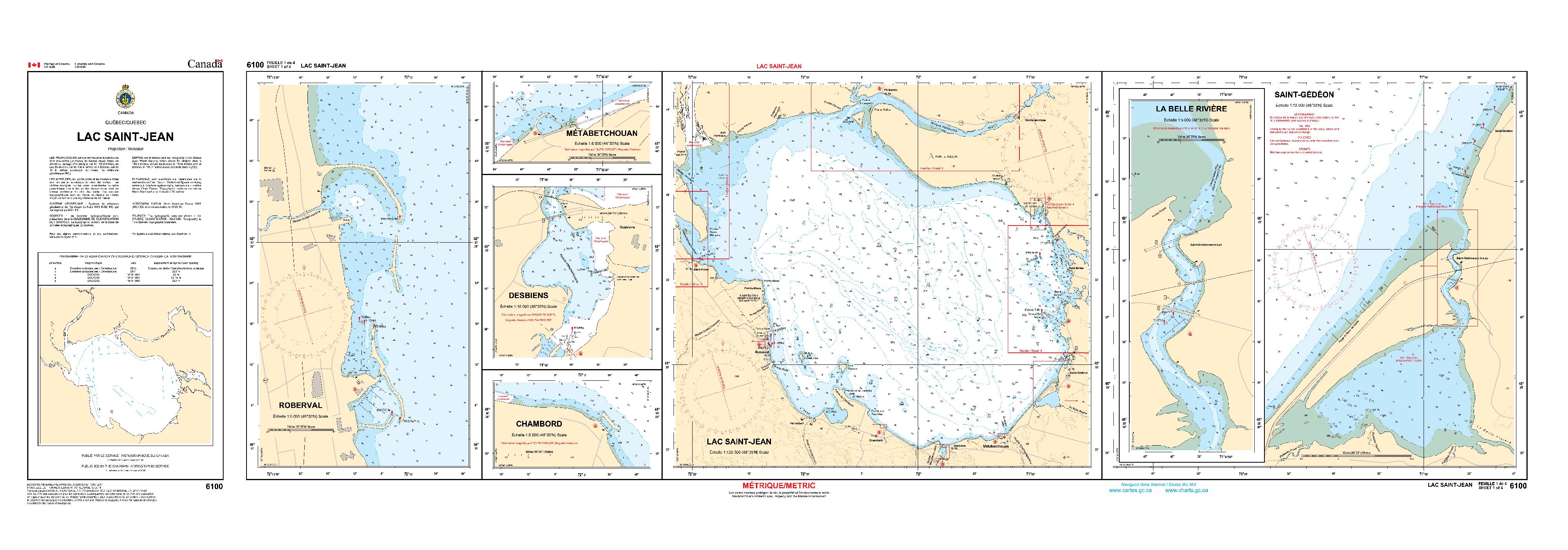 Lac Saint-Jean - 4 SHEETS | CHS Chart 6100