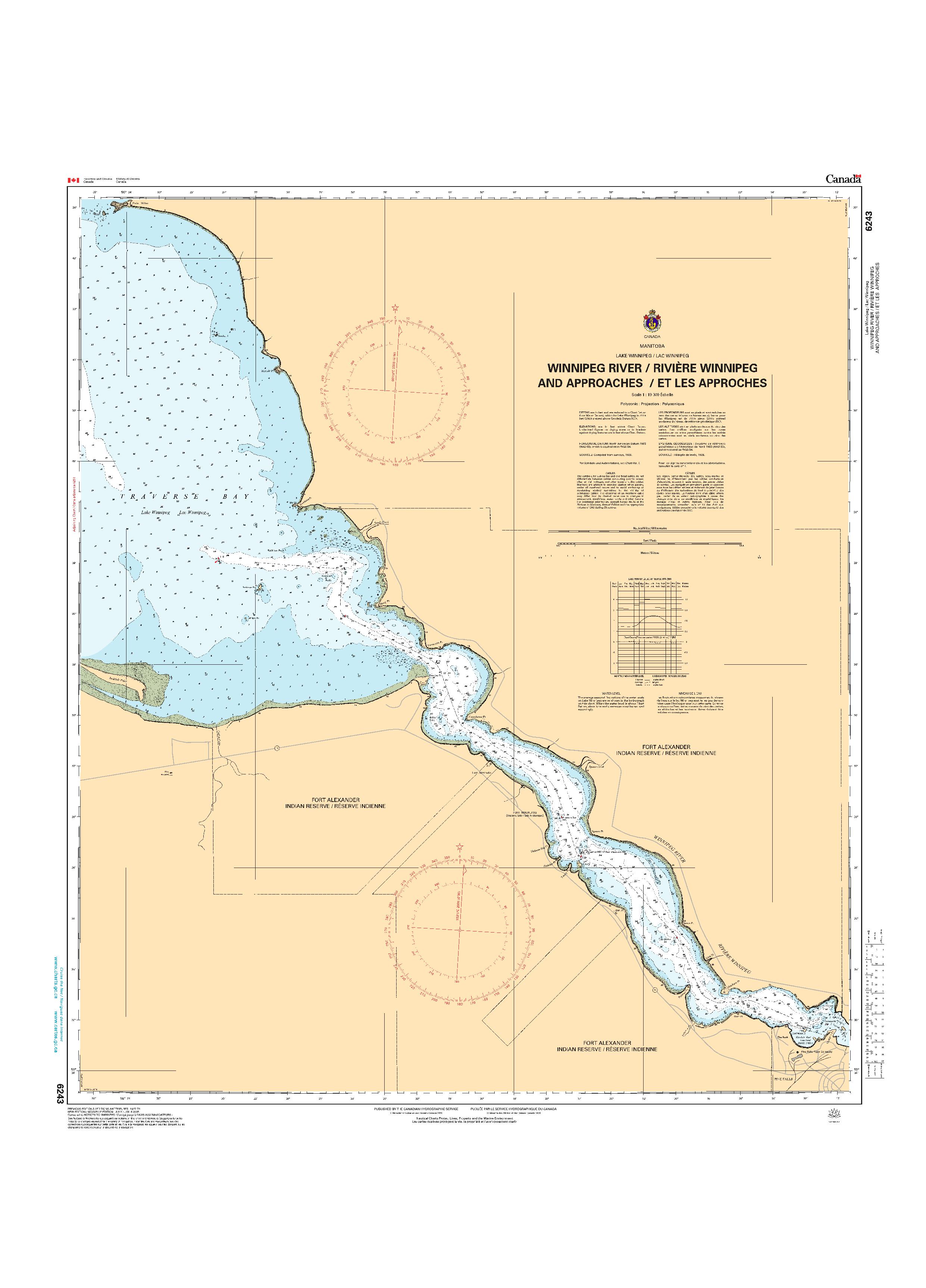Winnipeg River/Rivière Winnipeg and Approaches/et les Approches | CHS Chart 6243
