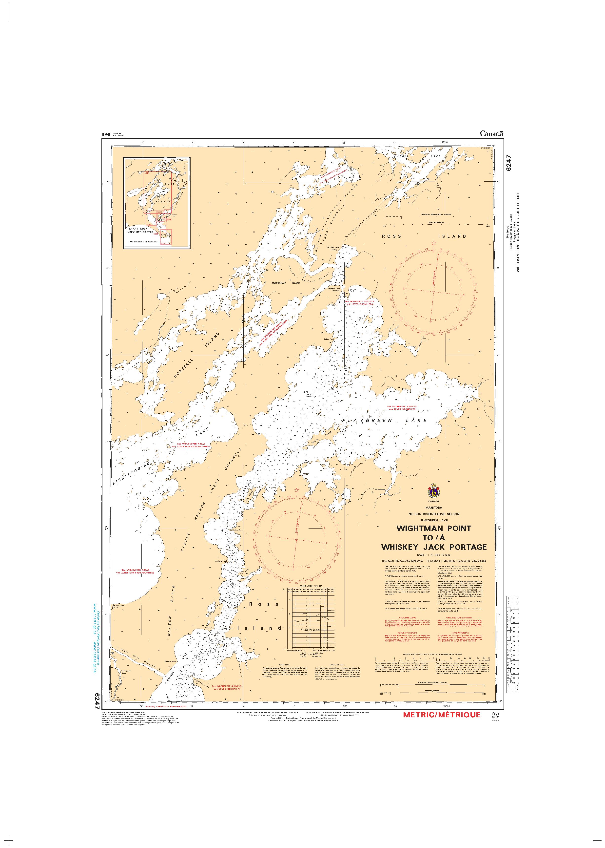Wightman Point to/à Whiskey Jack Portage | Carte SHC 6247