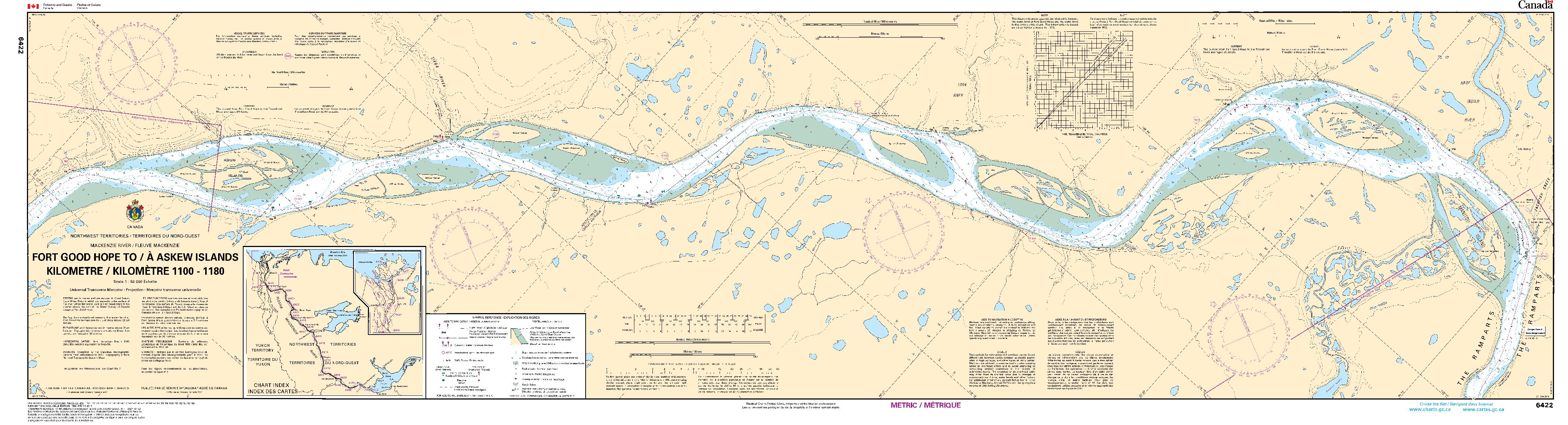Fort Good Hope to/à Askew Islands Kilometre 1100 / Kilometre 1180 | CHS Chart 6422
