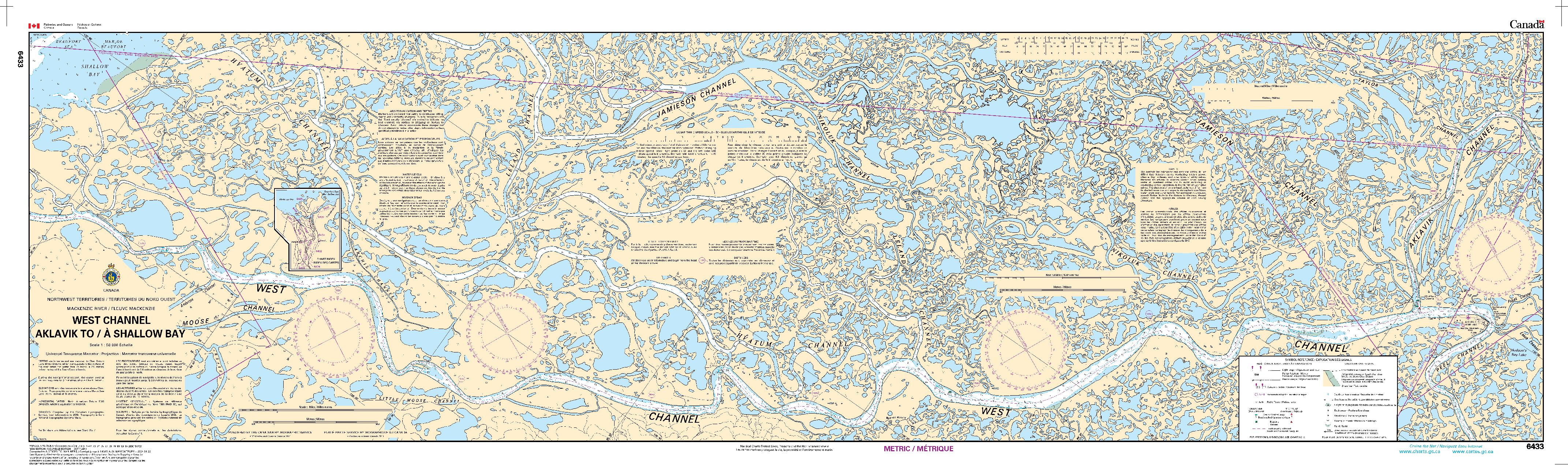 West Channel, Aklavik to/à Shallow Bay | Carte SHC 6433
