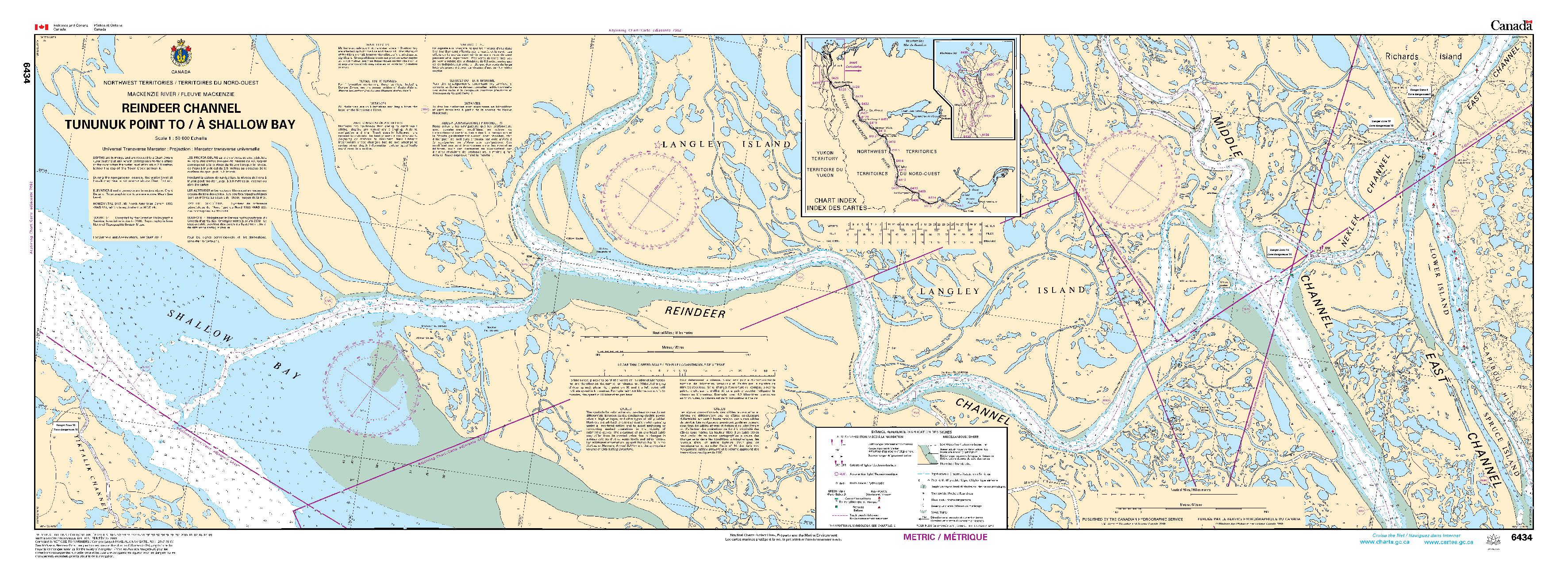 Reindeer Channel, Tununuk Point to/à Shallow Bay | CHS Chart 6434