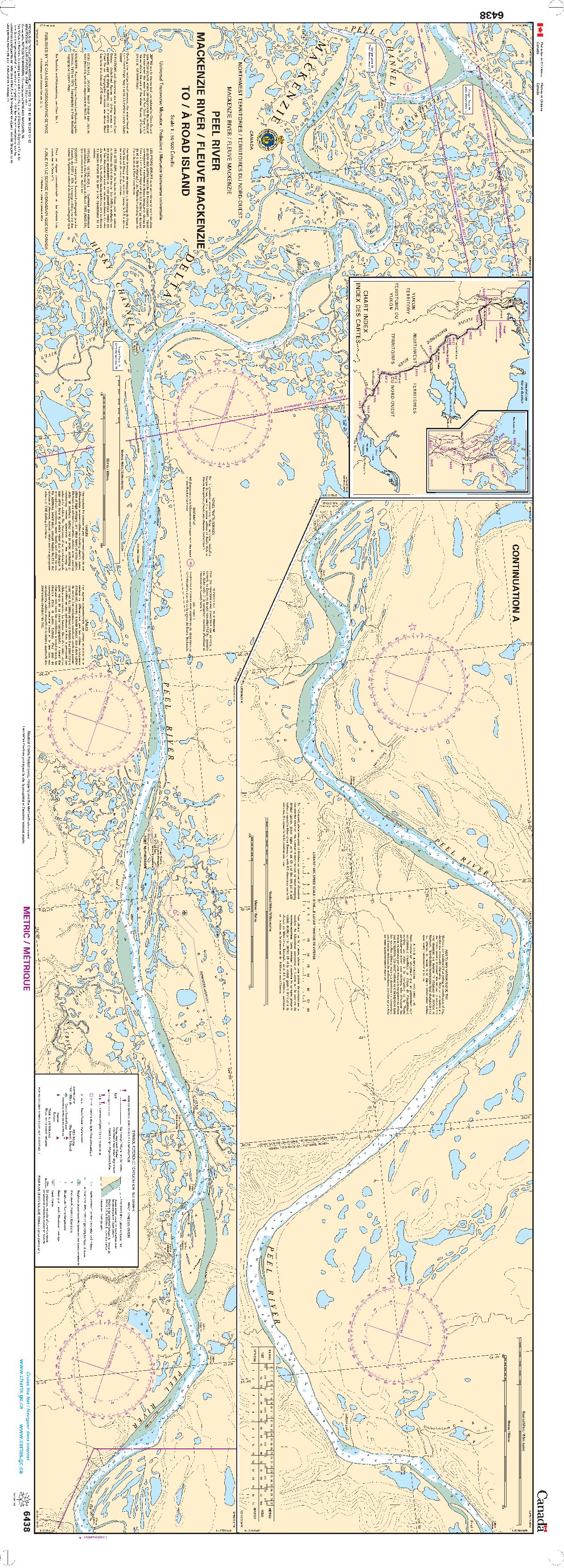 Peel River, Mackenzie River/Fleuve Mackenzie to/à Road Island | CHS Chart 6438