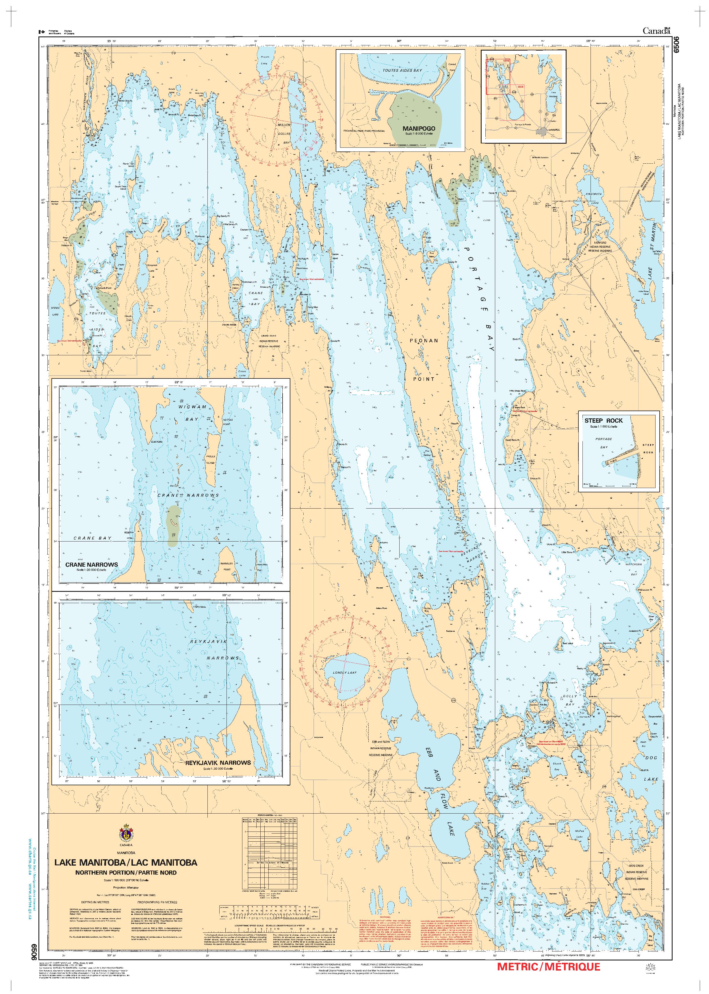 Lake Manitoba / Lac Manitoba (Northern Portion / Partie nord) | Carte SHC 6506