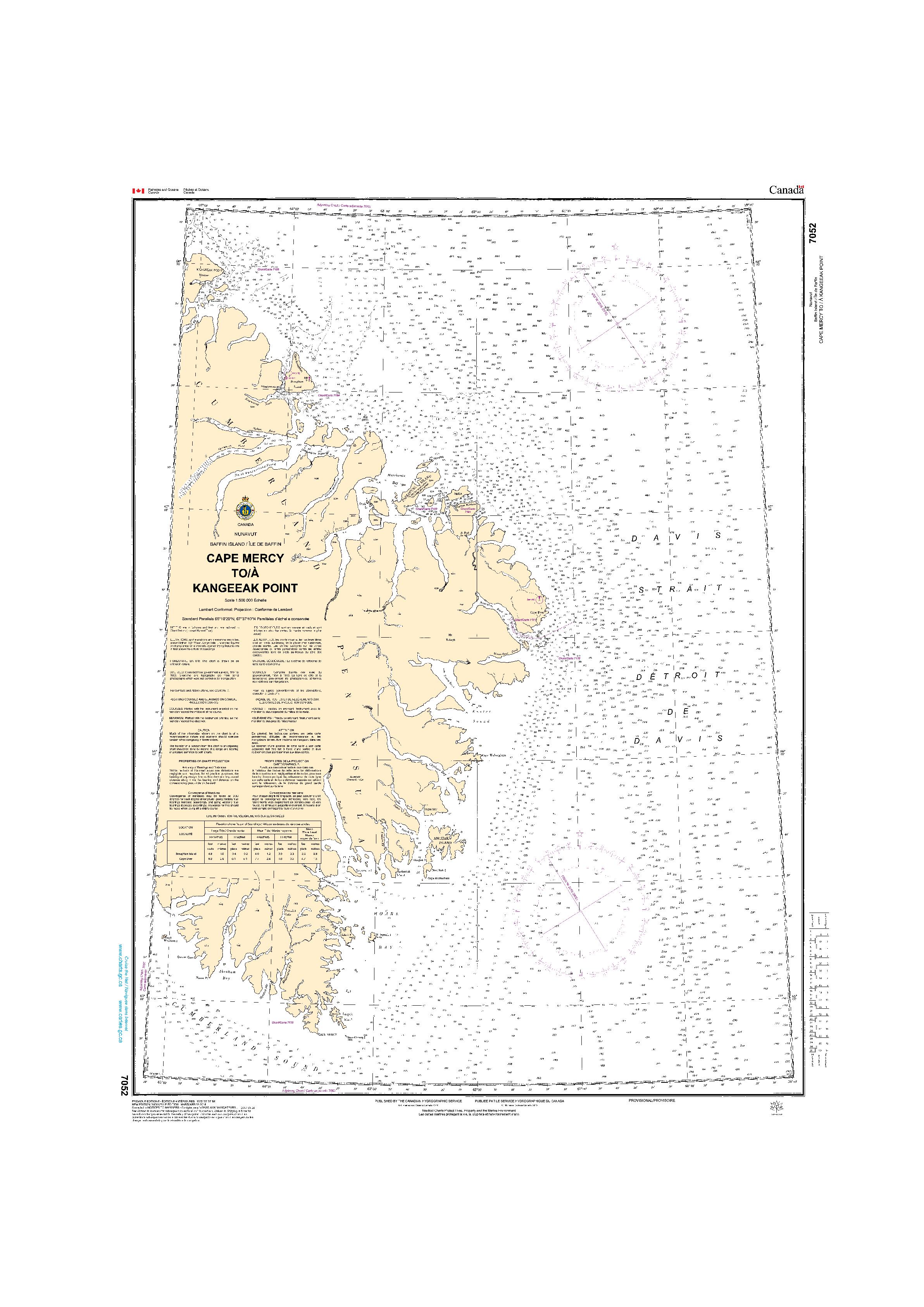 Cape Mercy to/à Kangeeak Point | CHS Chart 7052