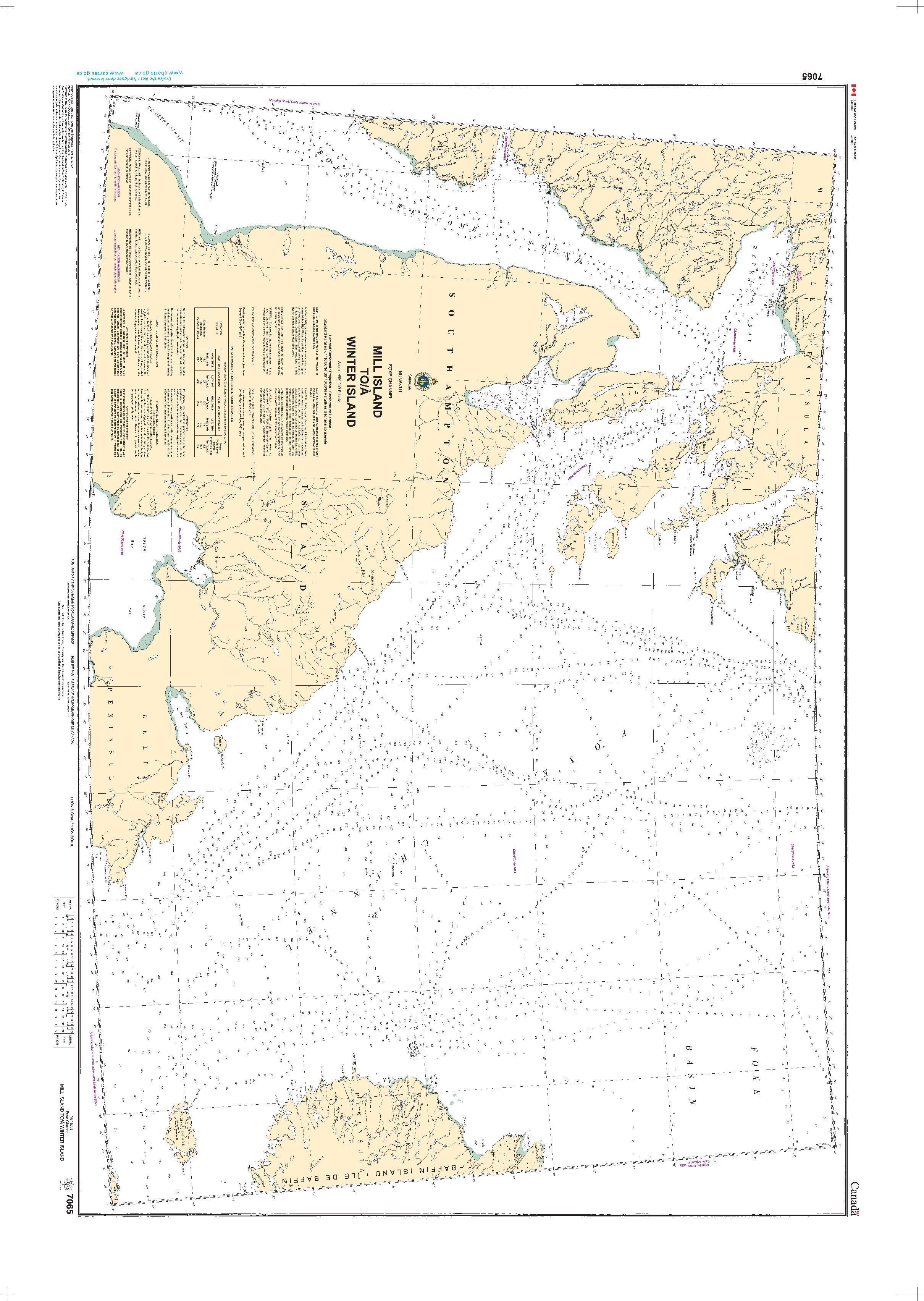Mill Island to/à Winter Island | CHS Chart 7065
