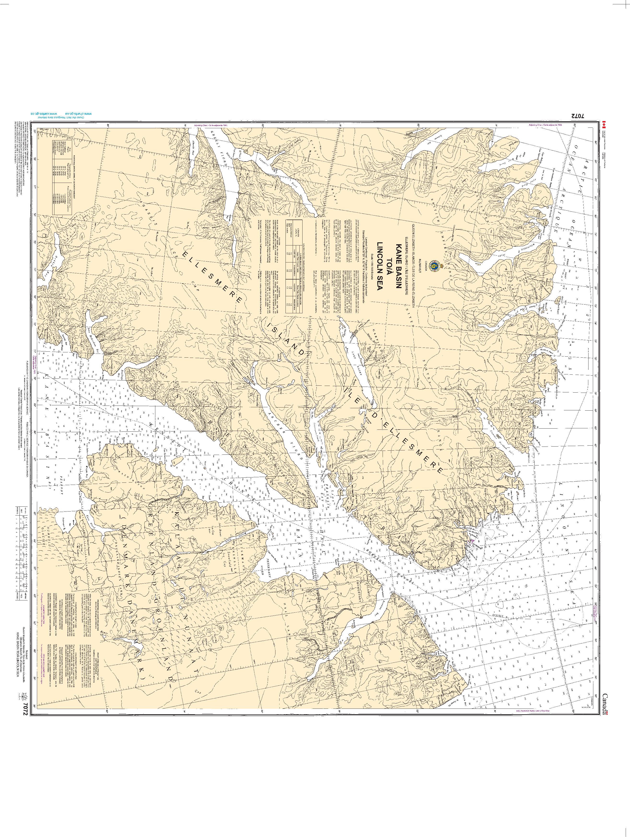 Kane Basin to/à Lincoln Sea | CHS Chart 7072