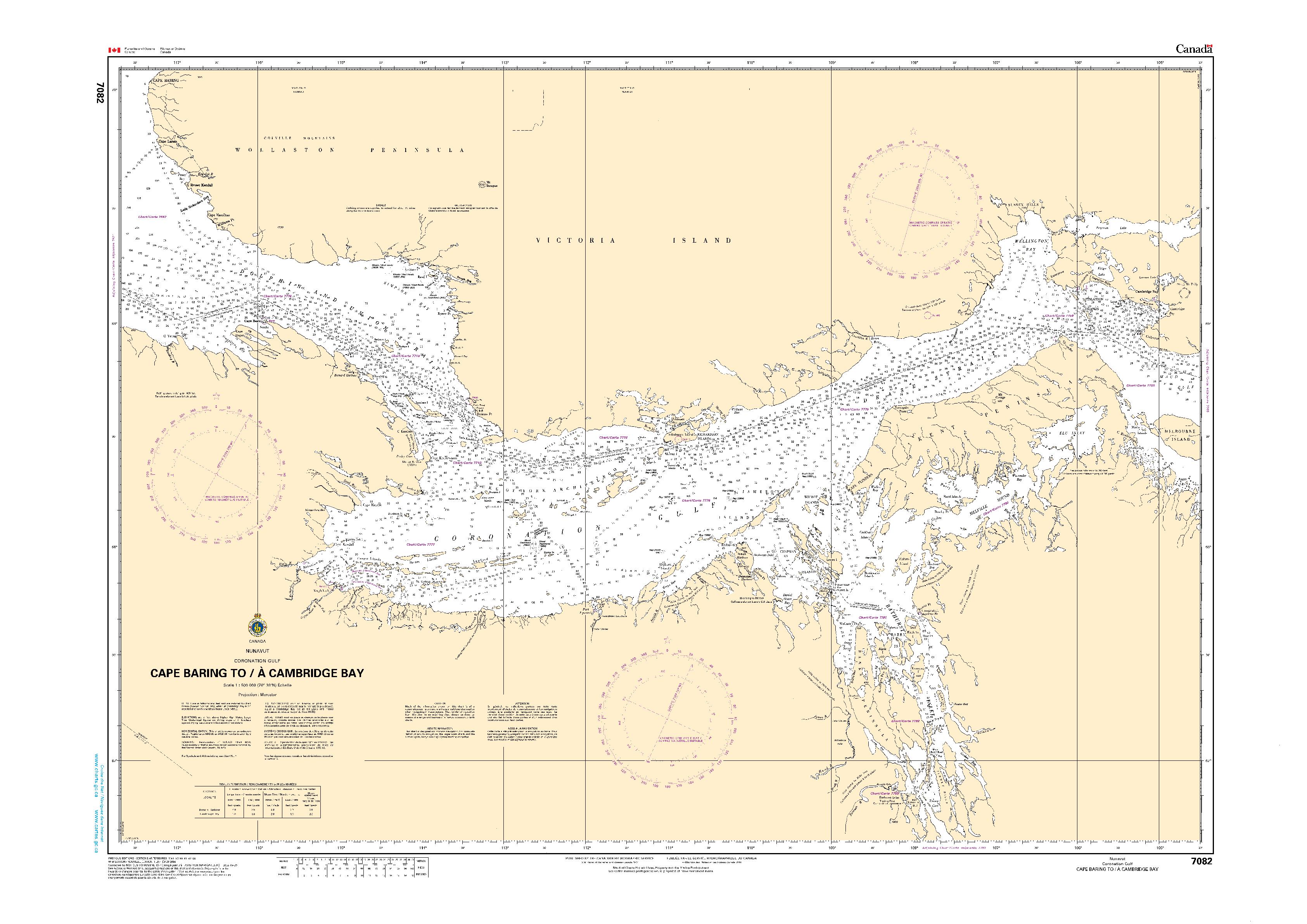 Cape Baring to/à Cambridge Bay | CHS Chart 7082