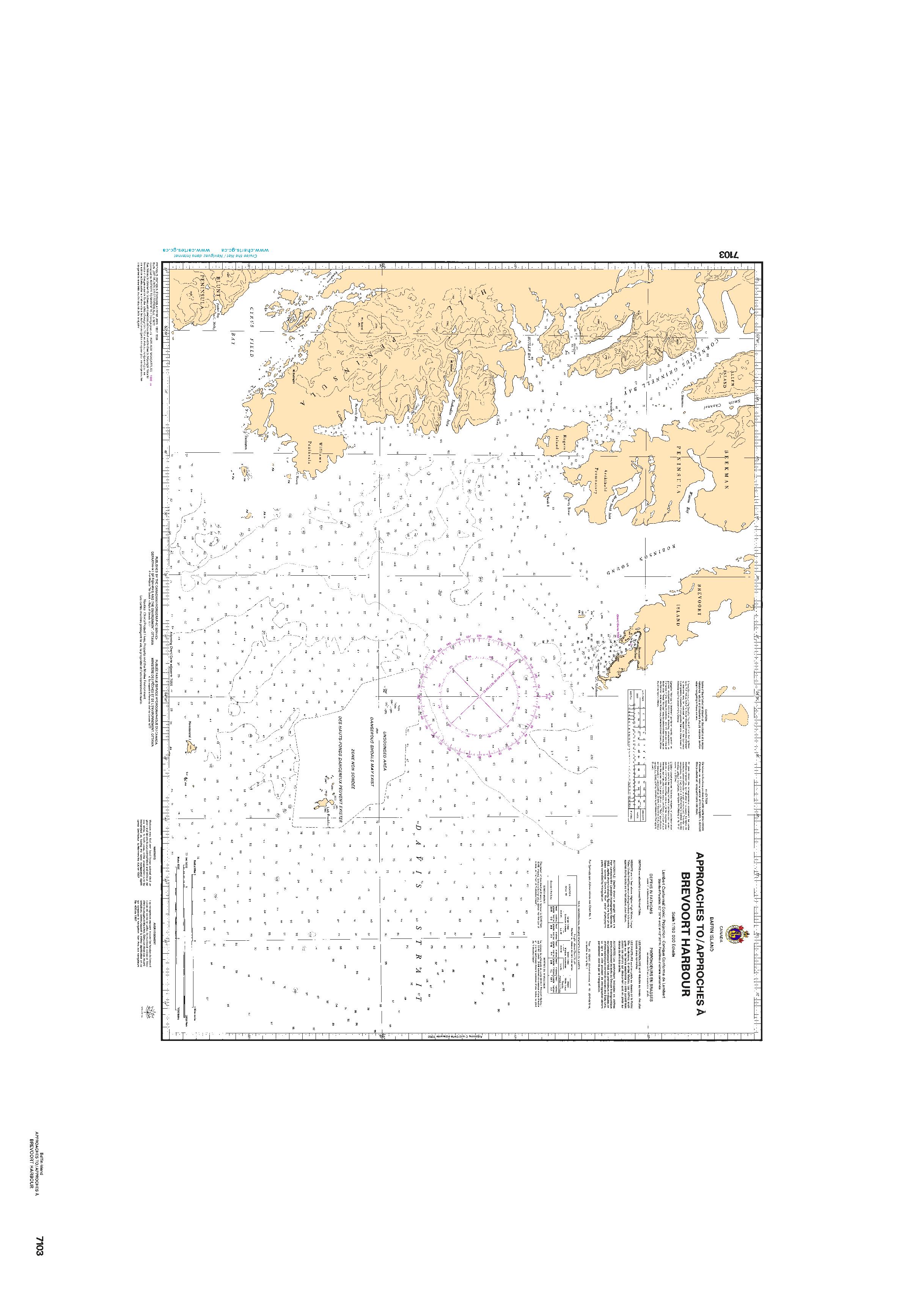 Approaches to/Approches à Brevoort Harbour | Carte SHC 7103