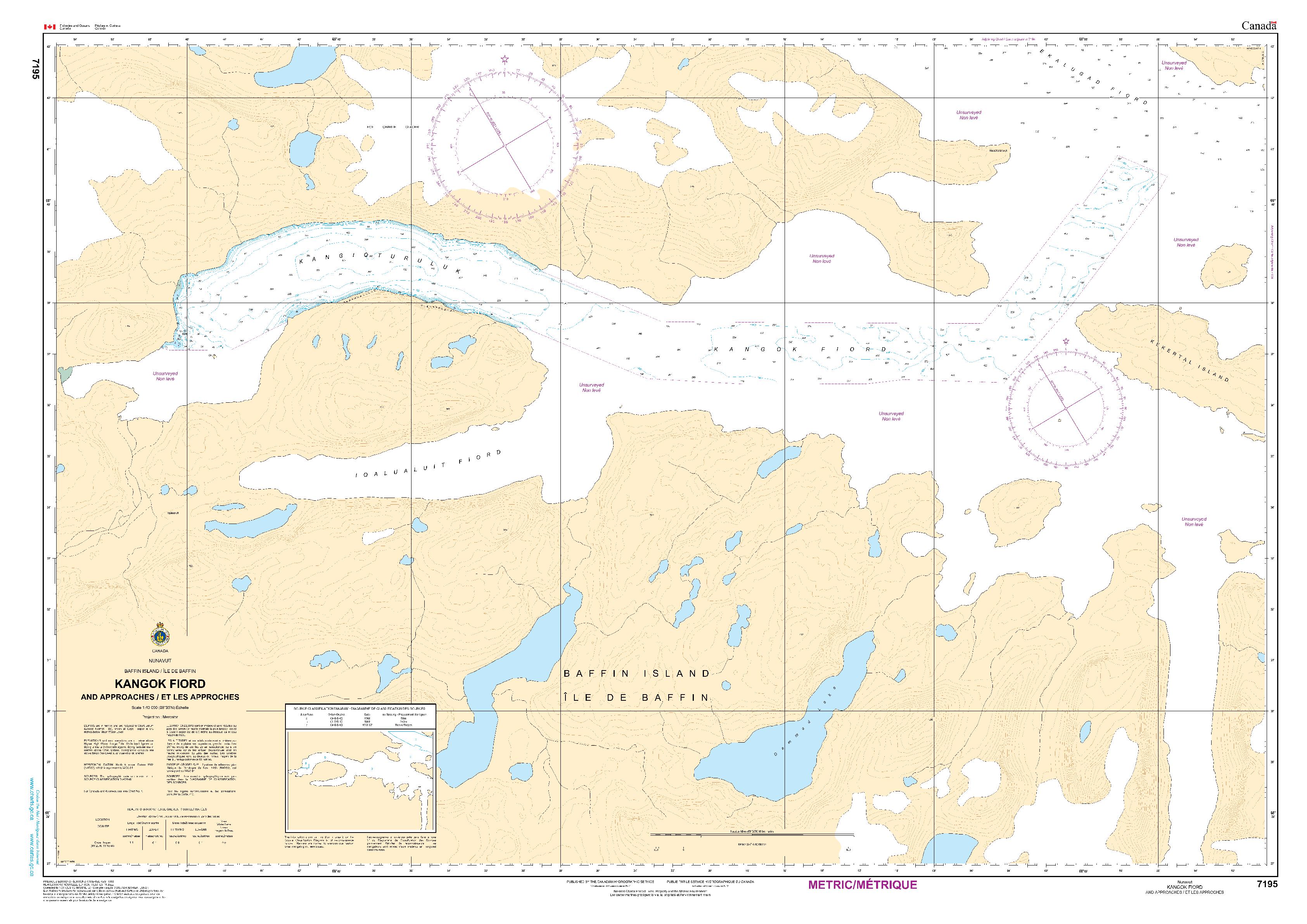 Caamaño Sound to/à Whale Channel | Carte SHC 7195