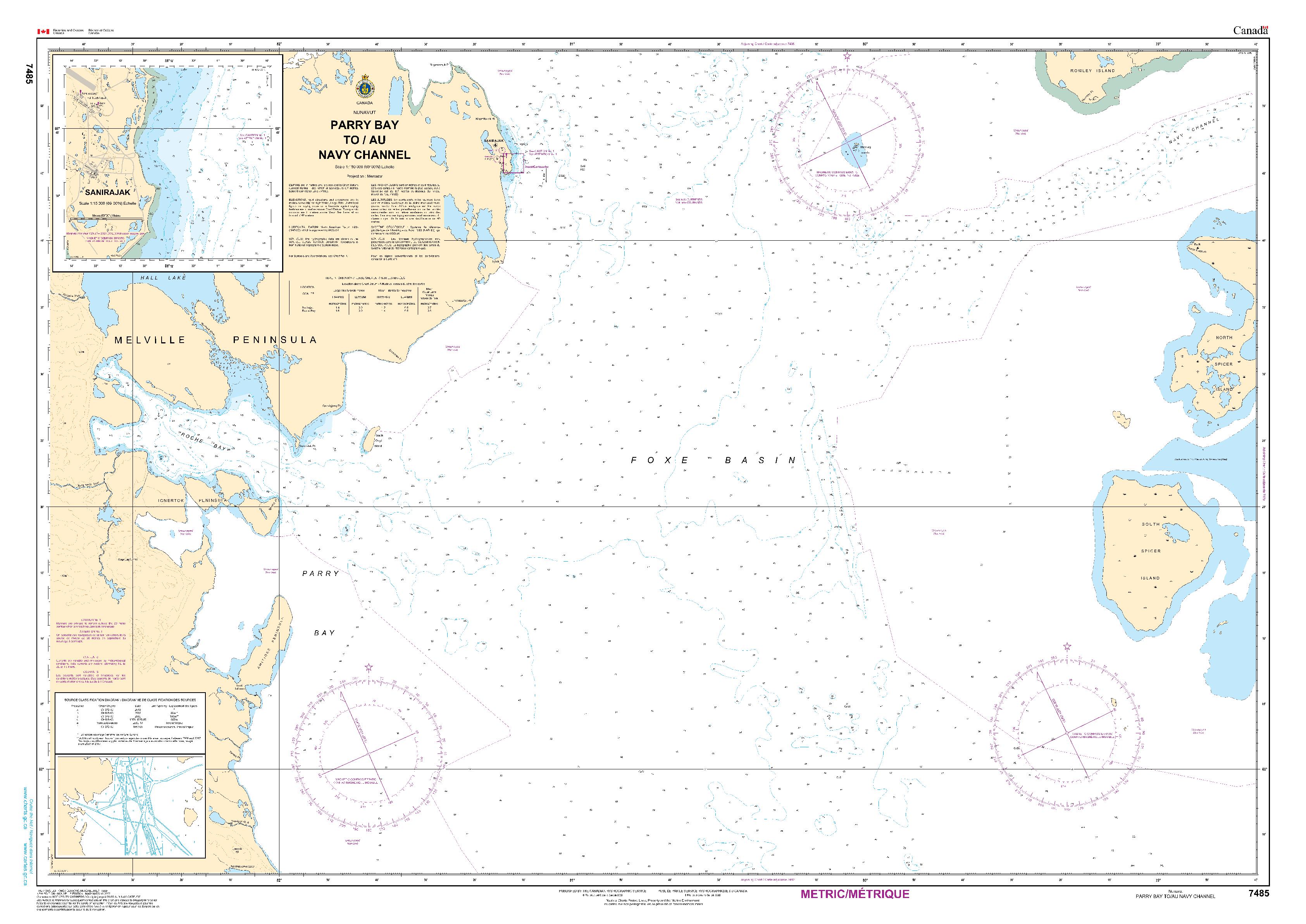Parry Bay to/au Navy Channel | CHS Chart 7485
