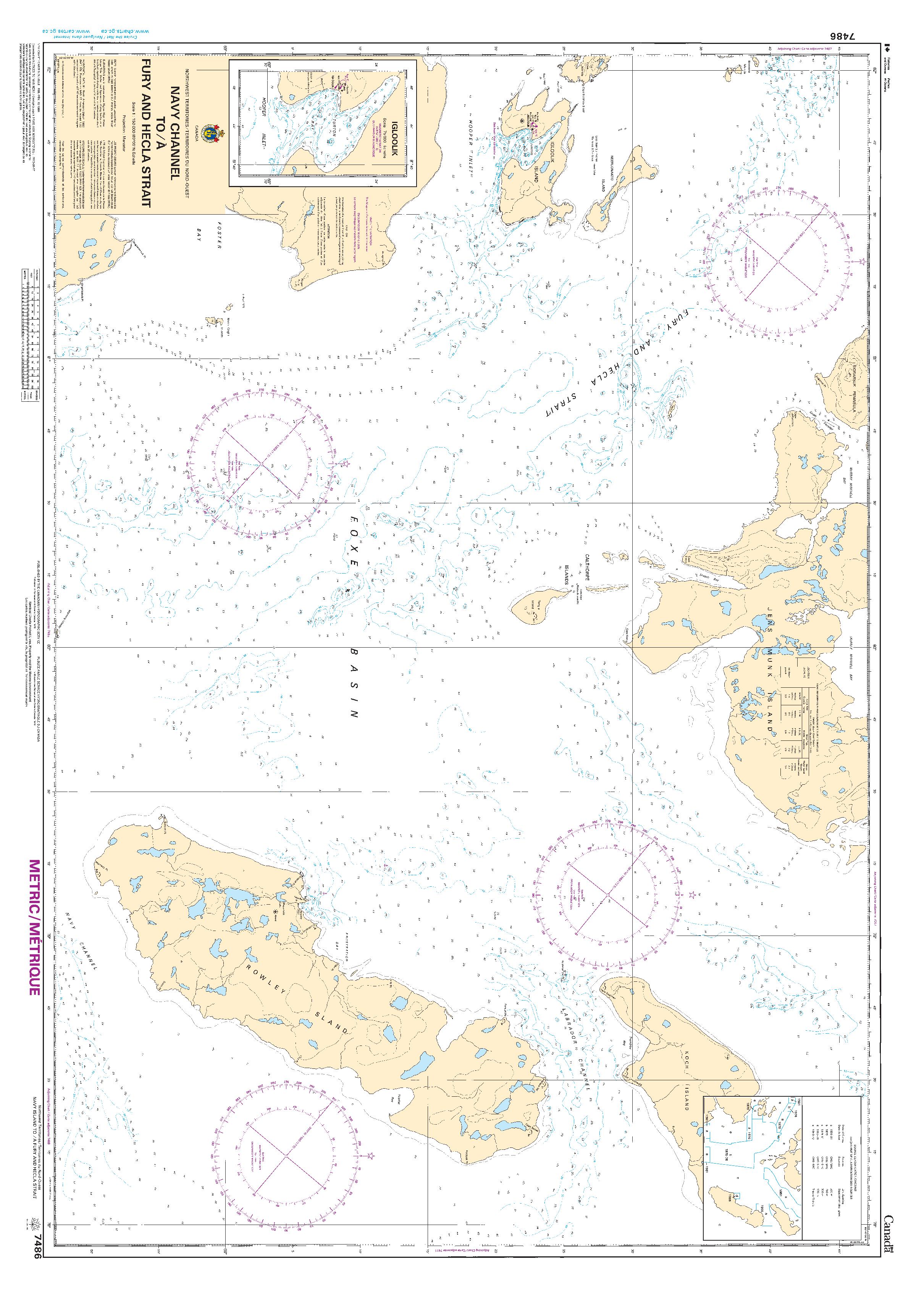 Navy Channel to/à Fury and Hecla Strait | Carte SHC 7486