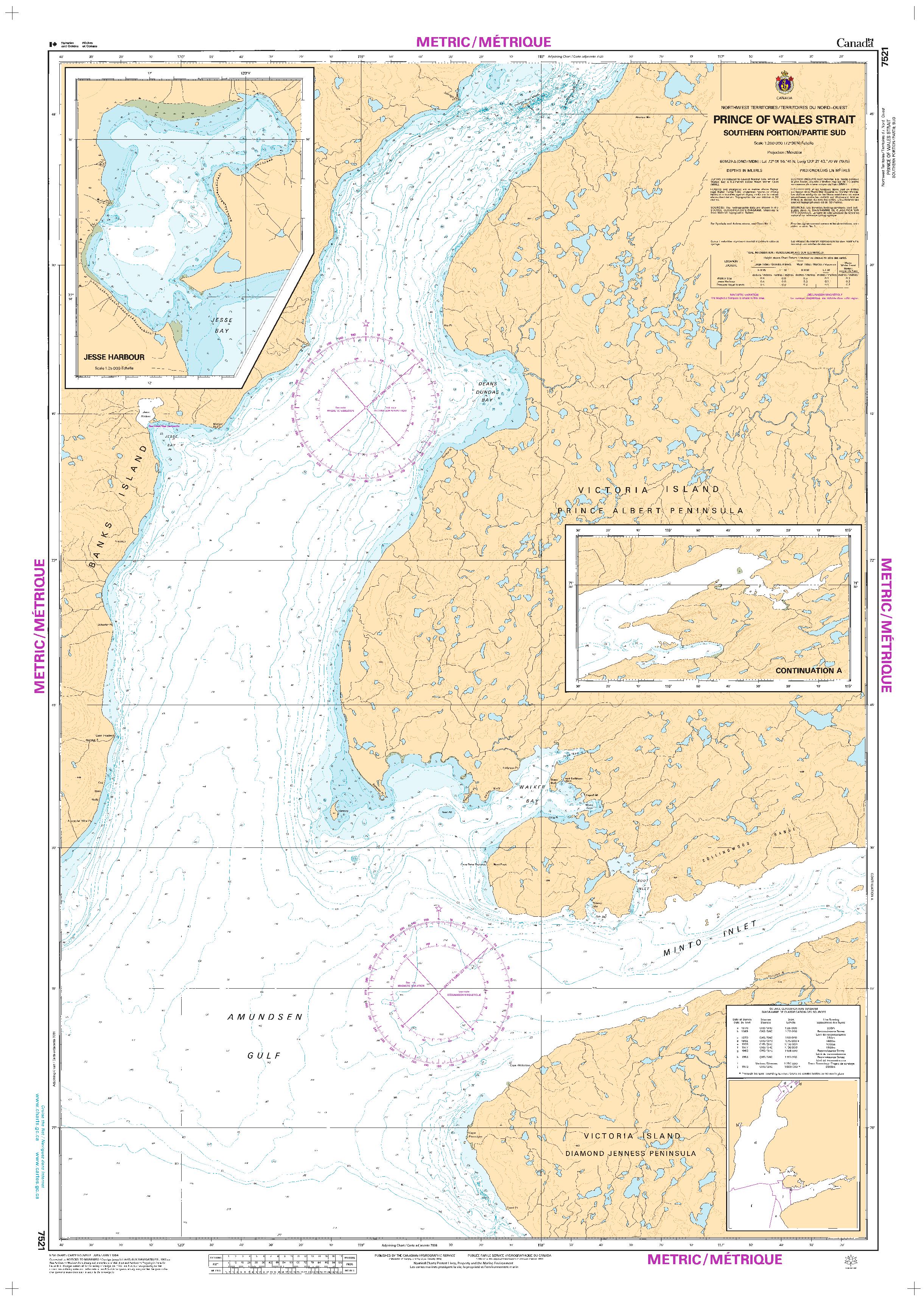 Prince of Wales Strait, Southern Portion/ Partie Sud | Carte SHC 7521
