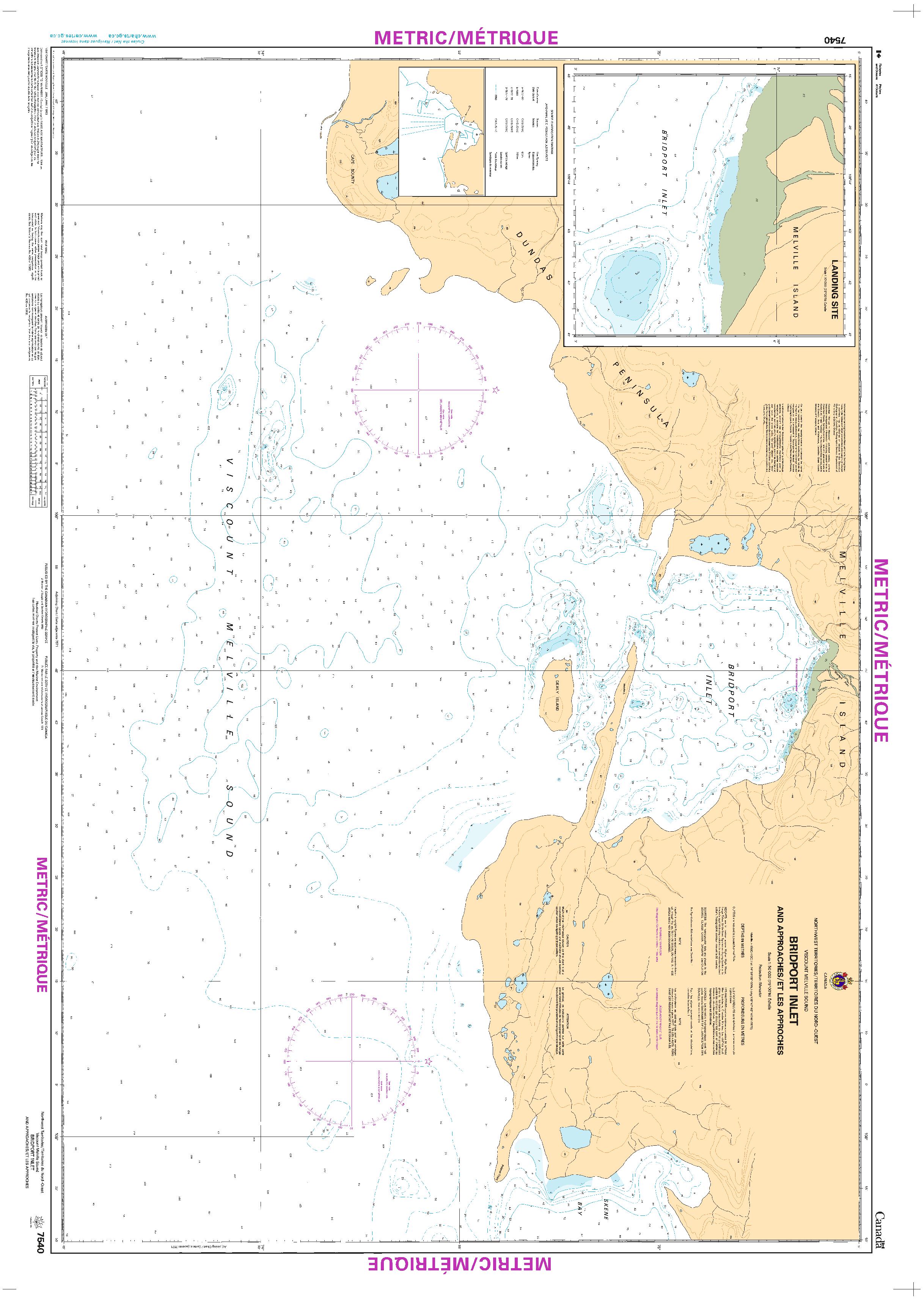 Bridport Inlet and Approaches/et Les Approches | CHS Chart 7540