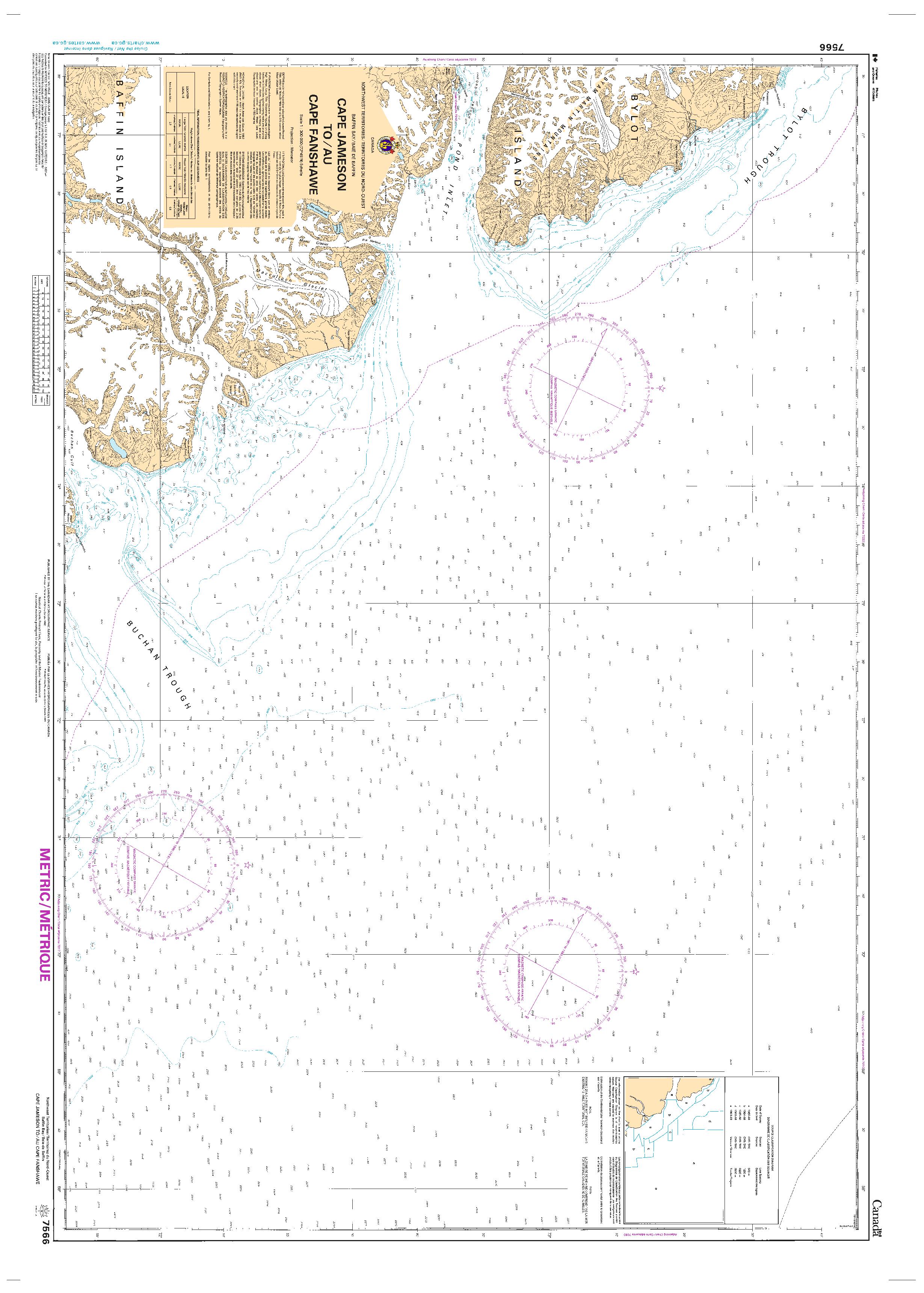 Cape Jameson to/au Cape Fanshawe | CHS Chart 7566