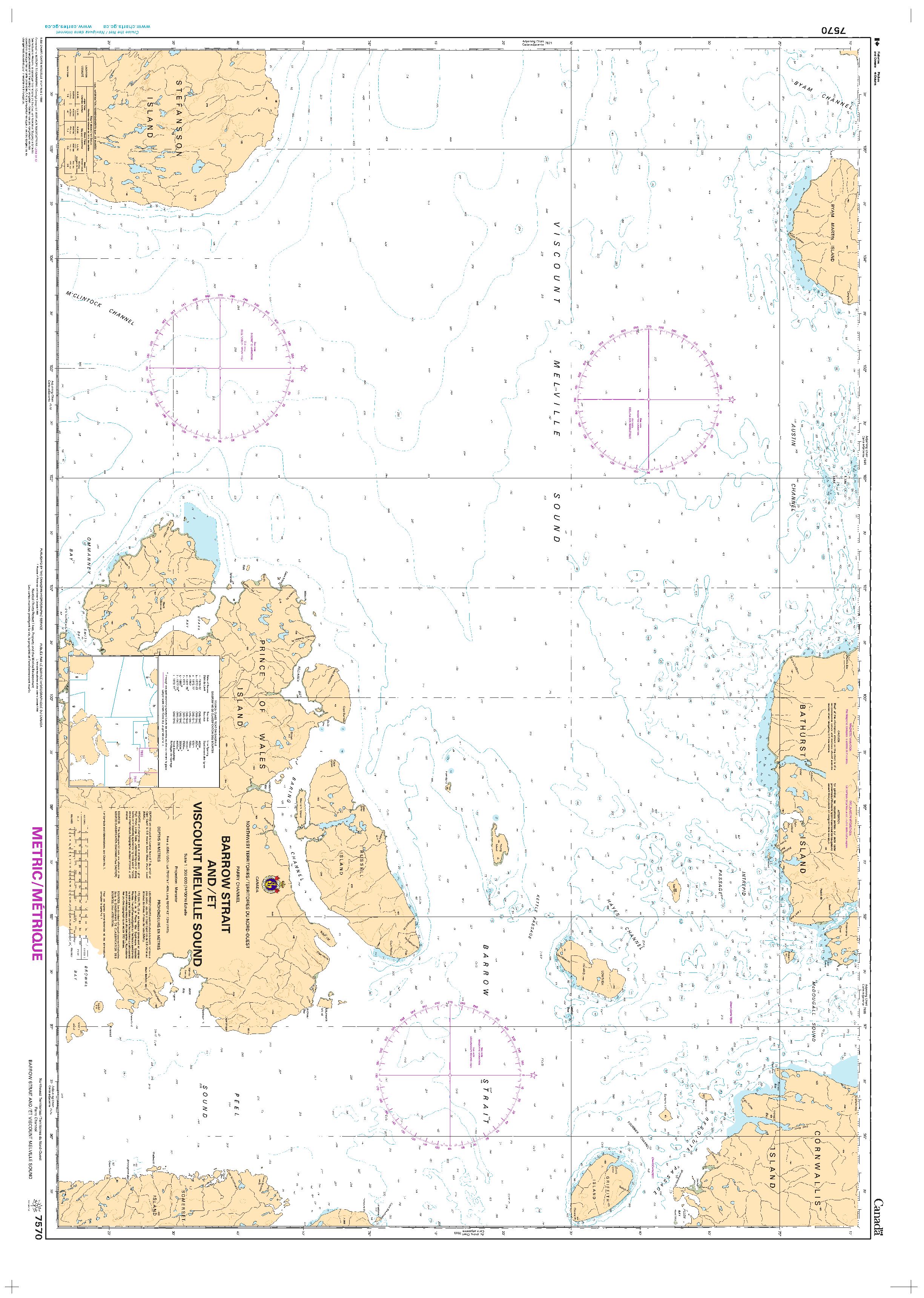 Barrow Strait and/et Viscount Melville Sound | CHS Chart 7570