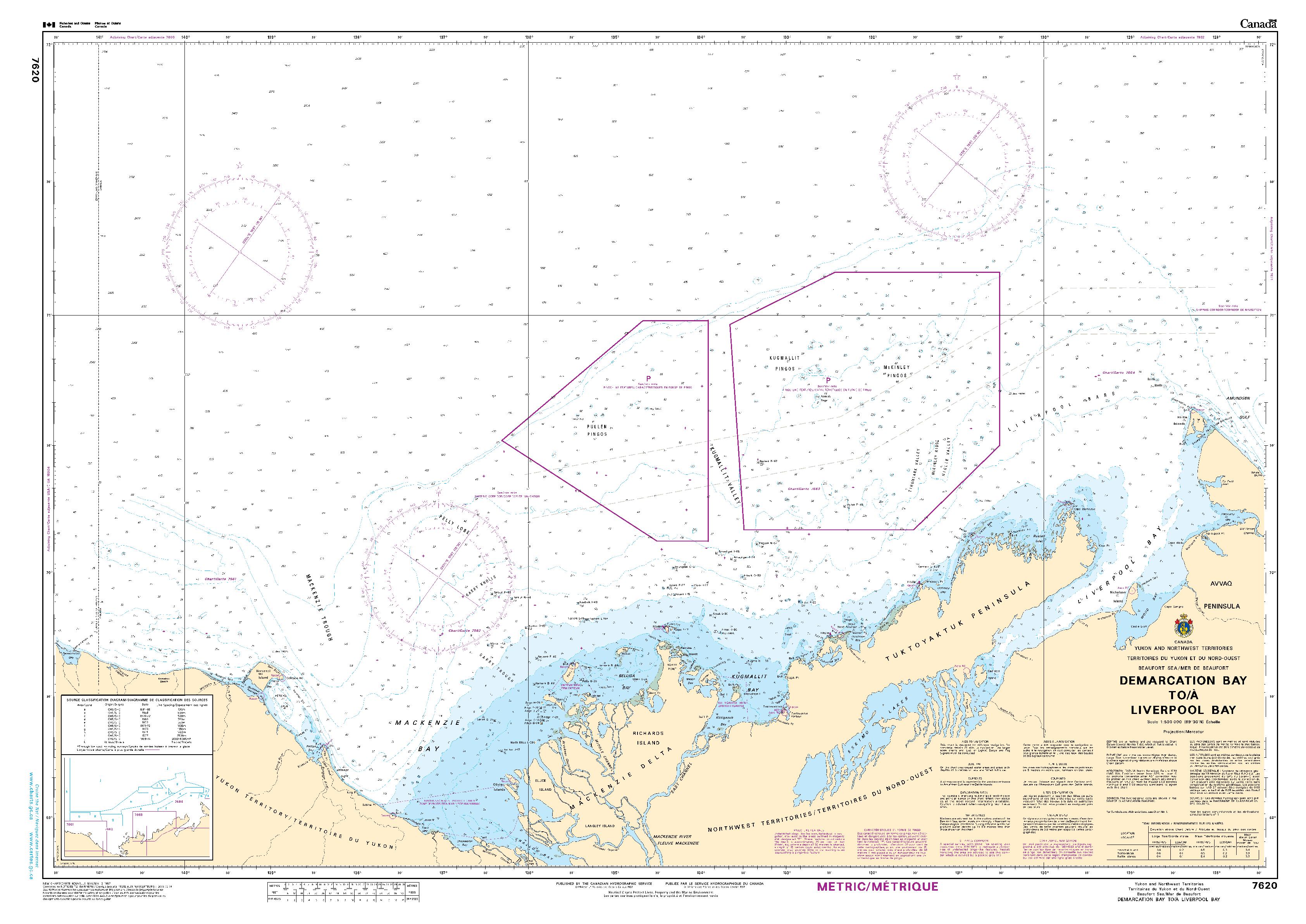Demarcation Bay to/à Liverpool Bay | CHS Chart 7620