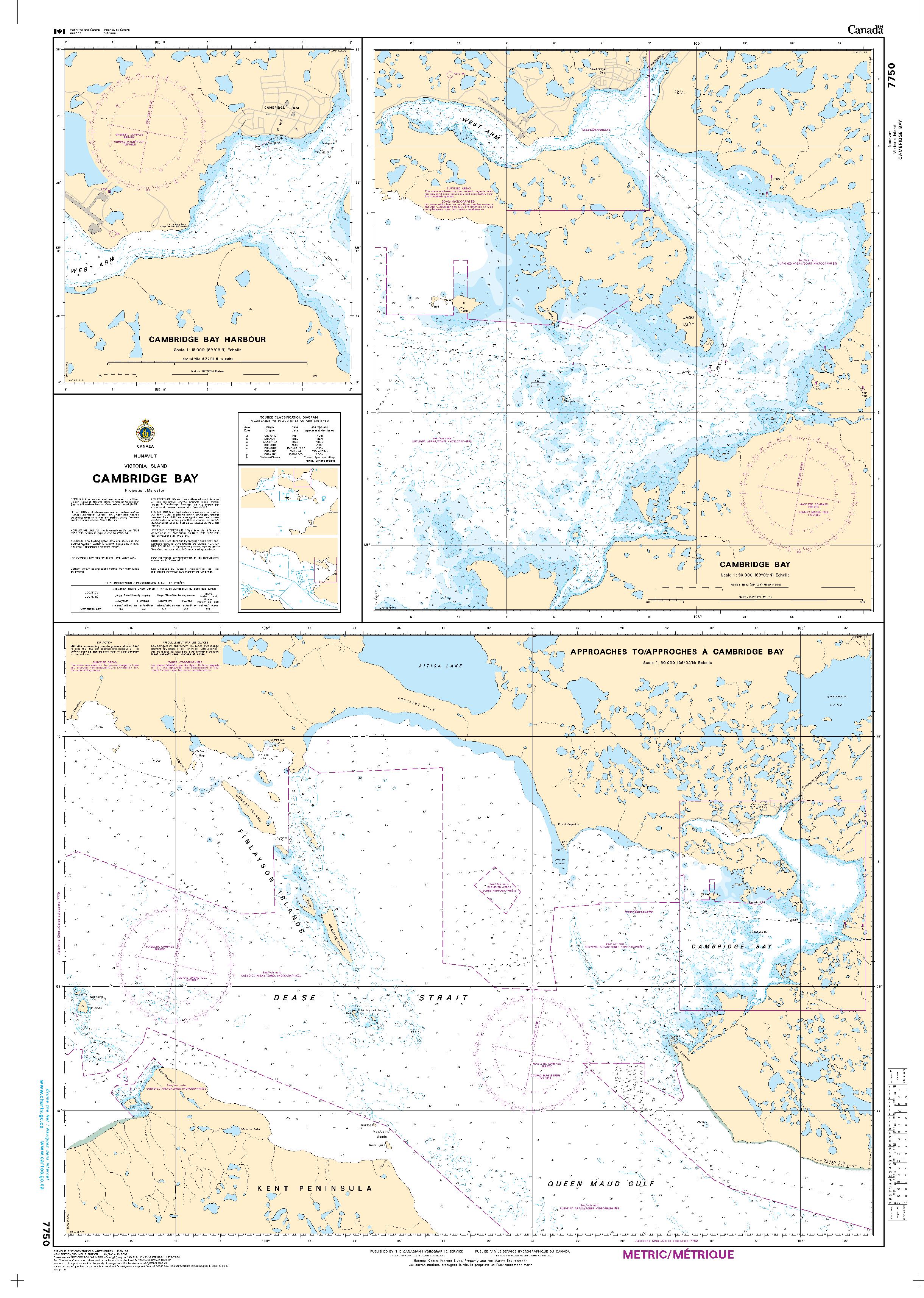 Approaches to/Approches à Cambridge Bay | CHS Chart 7750