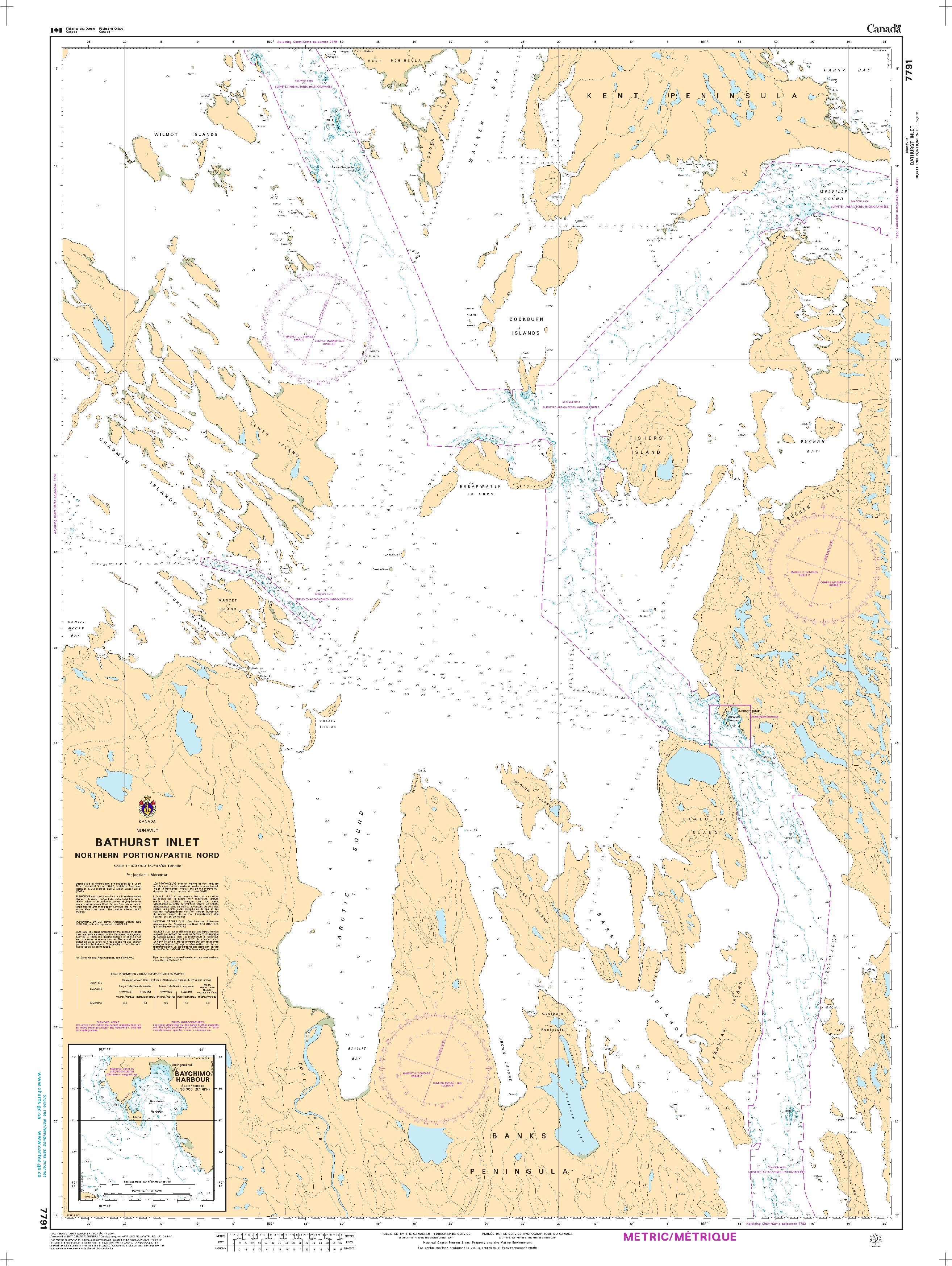 Bathurst Inlet - Northern Portion/Partie nord | Carte SHC 7791