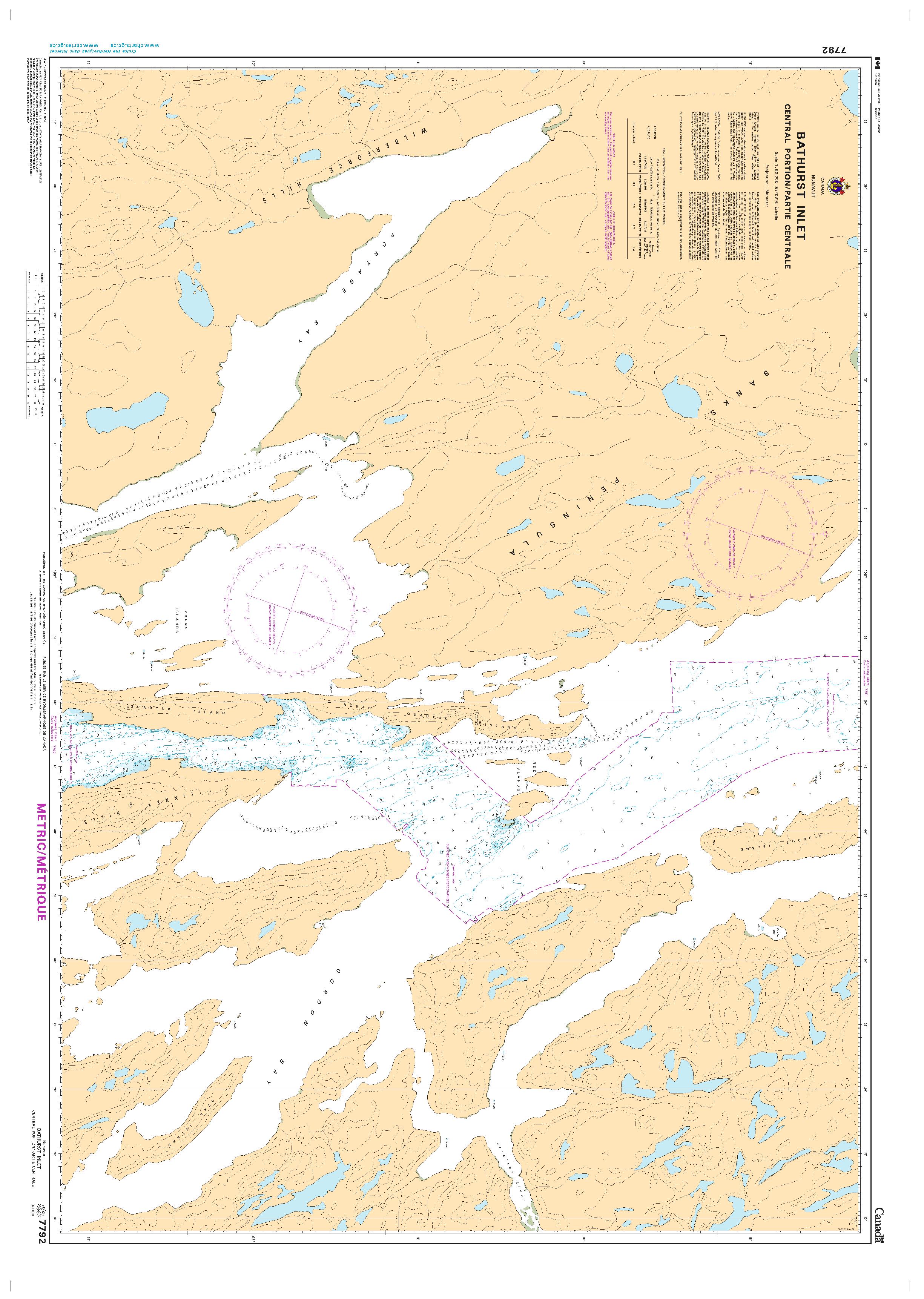Bathurst Inlet - Central Portion | Carte SHC 7792