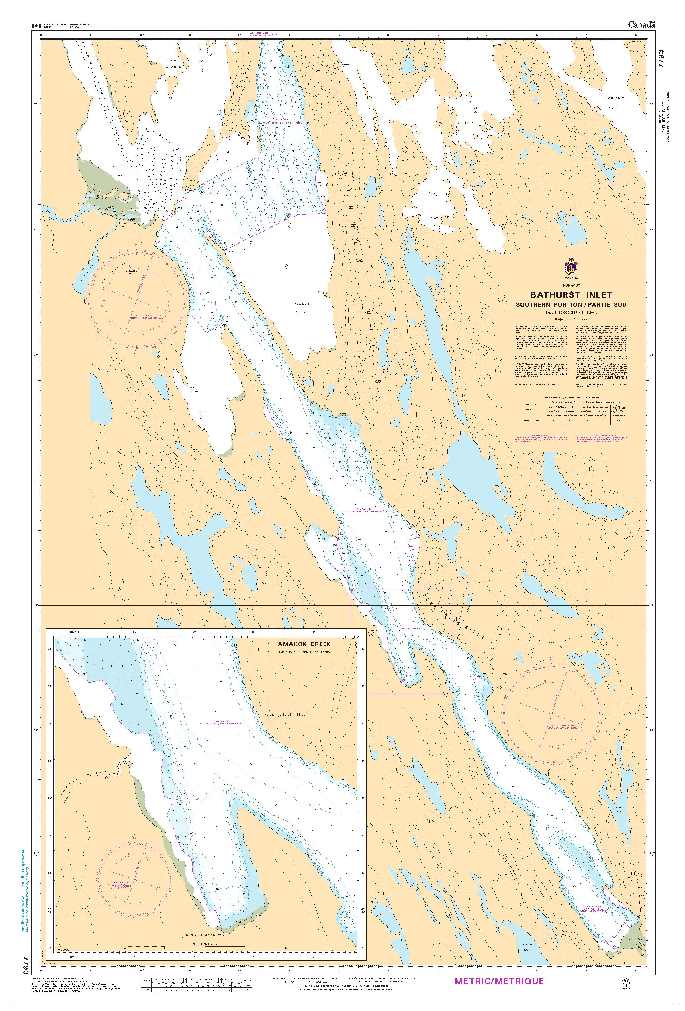 Bathurst Inlet - Southern Portion/Partie sud | CHS Chart 7793
