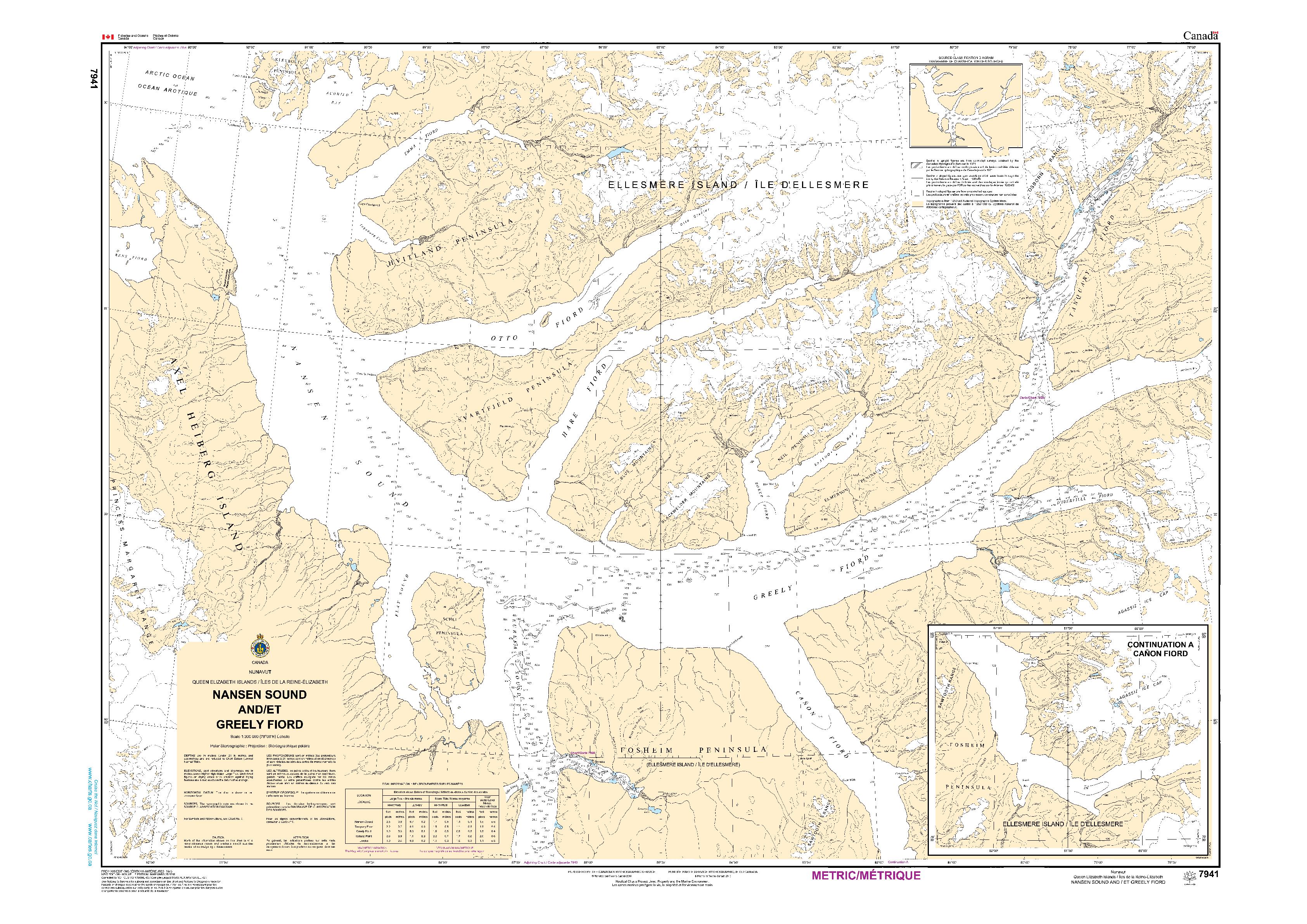 Nansen Sound and/et Greely Fiord | CHS Chart 7941