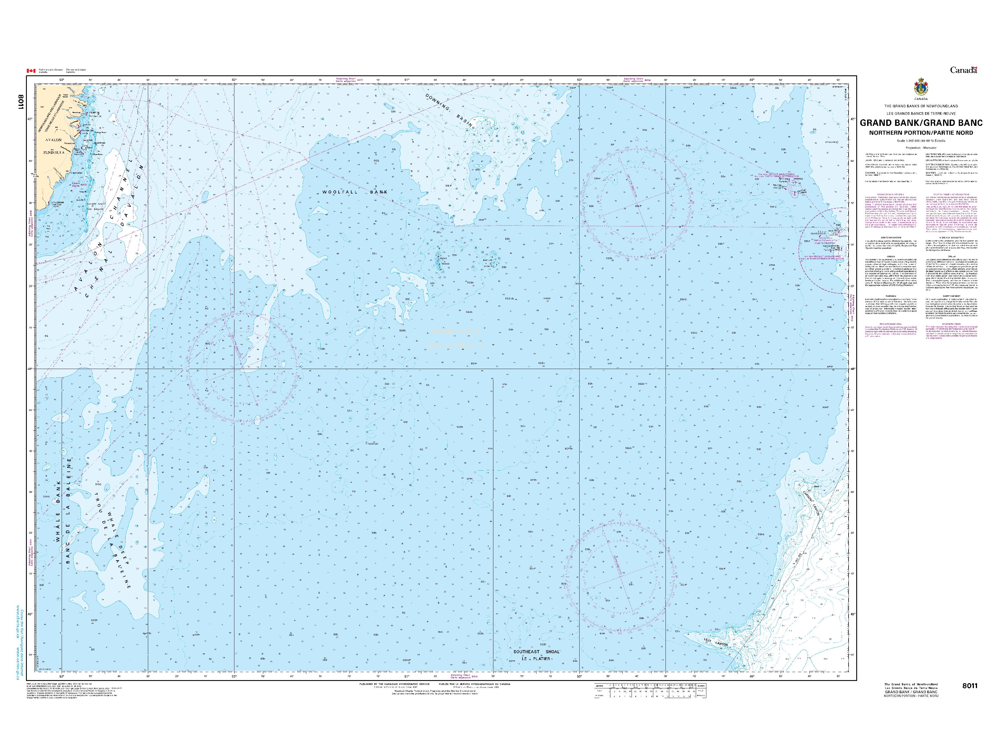 Grand Bank / Grand Banc: Northern Portion / Partie Nord | CHS Chart 8011