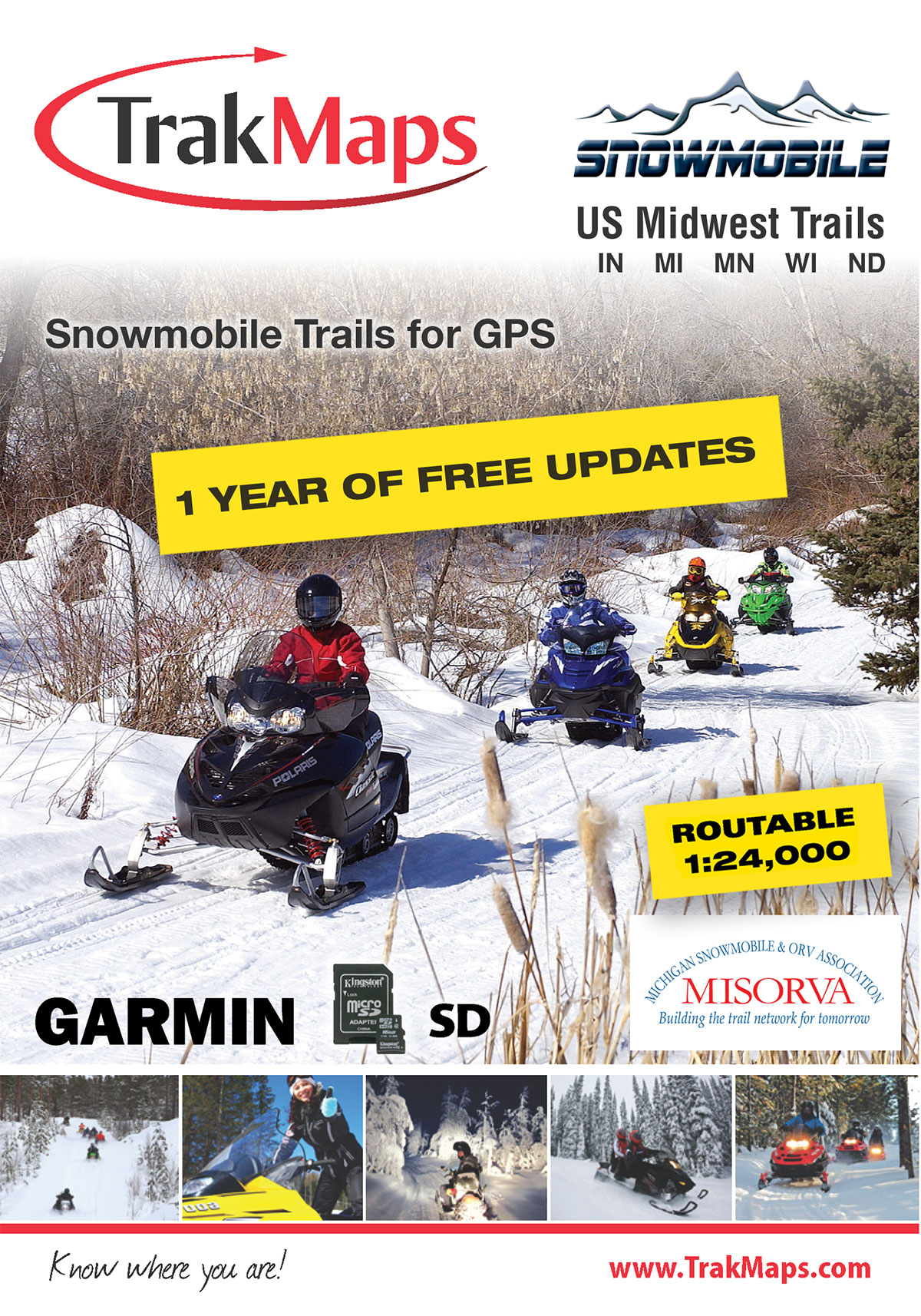 Snowmobile US Midwest for Garmin GPS