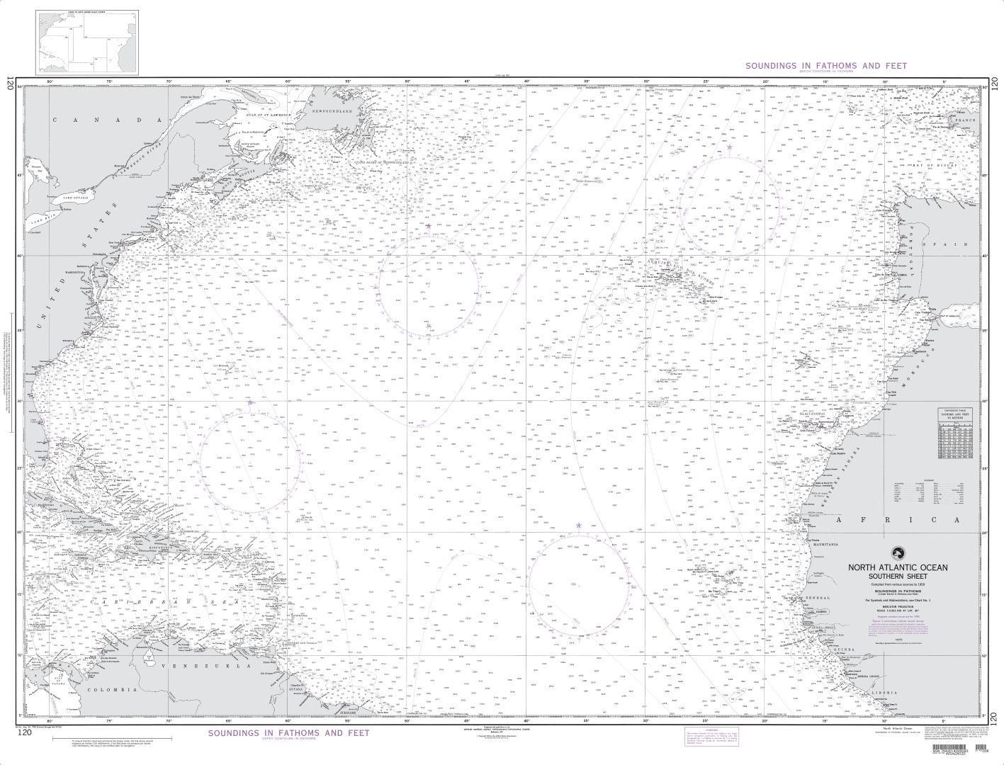 North Atlantic Ocean (Southern Sheet) | NGA Chart 120