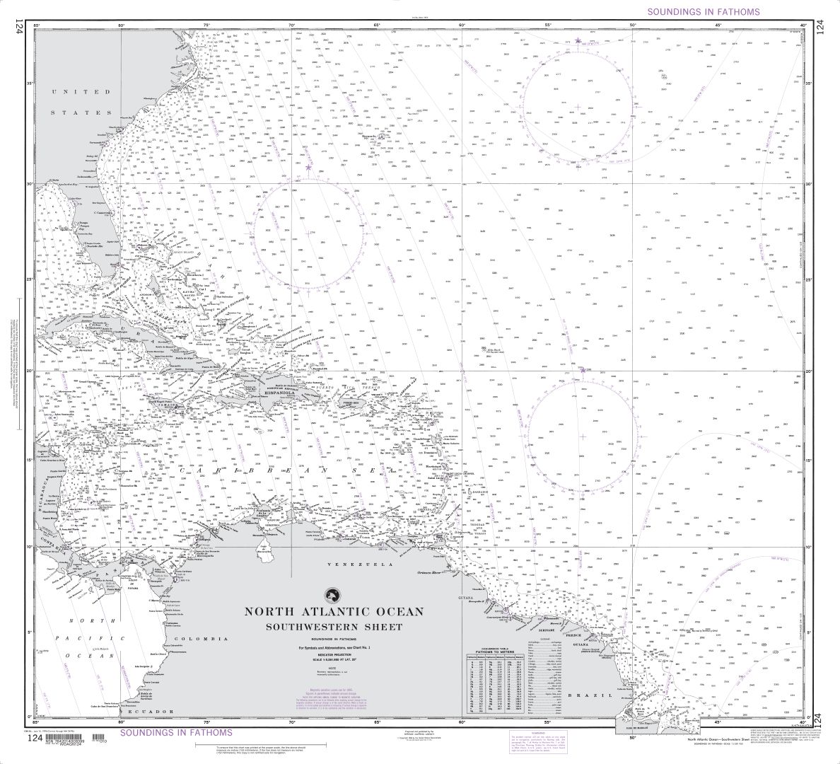North Atlantic Ocean (Southwestern Sheet) | NGA Chart 124