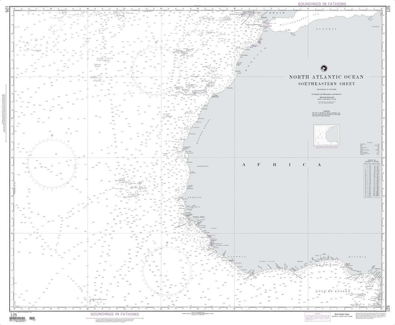 North Atlantic Ocean (Southeastern Sheet) | Carte NGA 125
