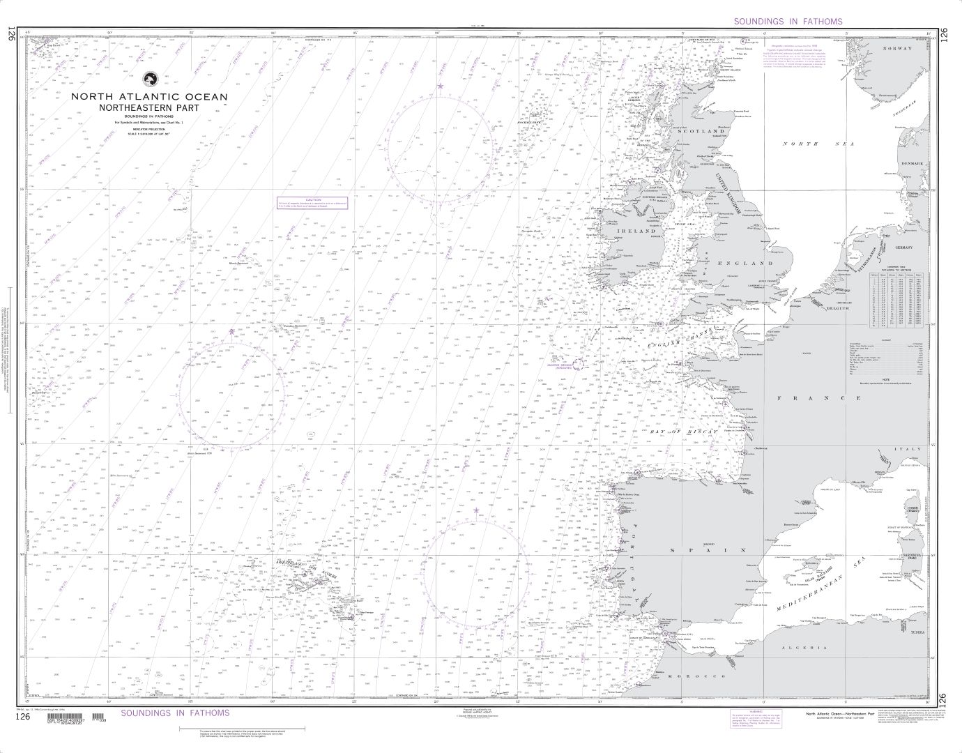 North Atlantic Ocean (Northeastern Part) | Carte NGA 126