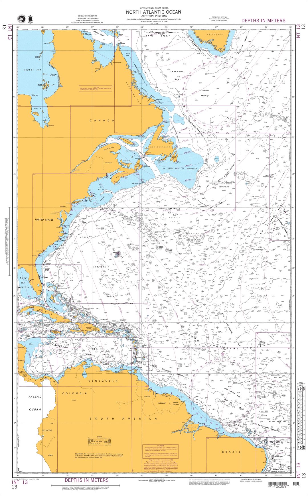 North Atlantic Ocean (Western Portion) | Carte NGA 13
