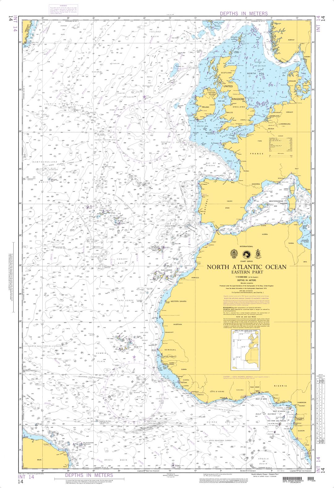 North Atlantic Ocean (Eastern Part) | Carte NGA 14