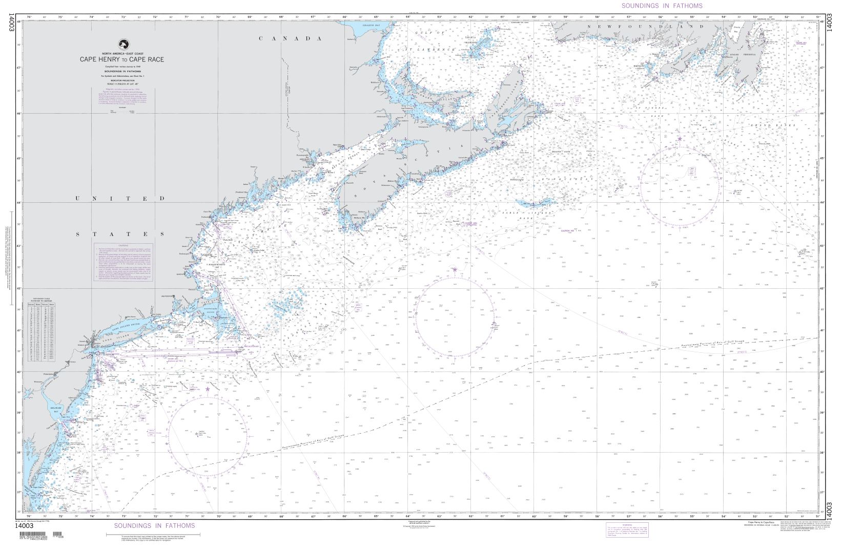 Cape Henry to Cape Race | NGA Chart 14003