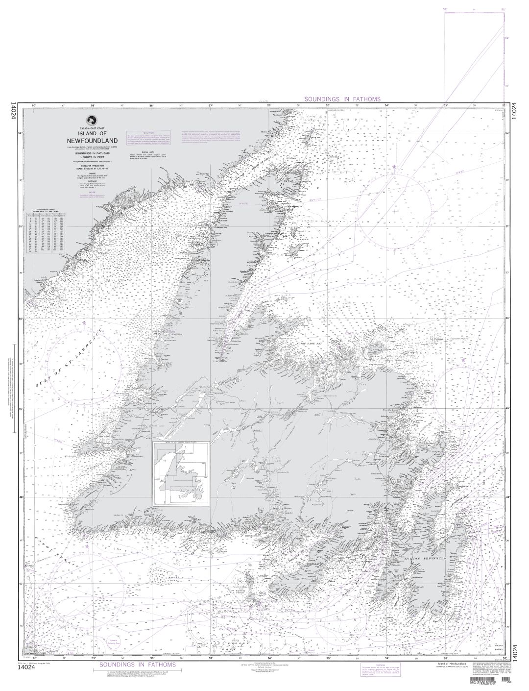 Island of Newfoundland | Carte NGA 14024