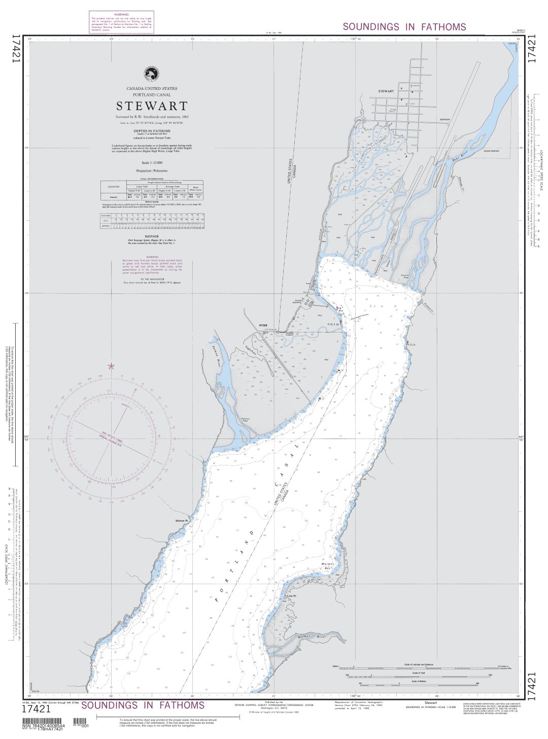 Stewart - Portland Canal | Carte NGA 17421