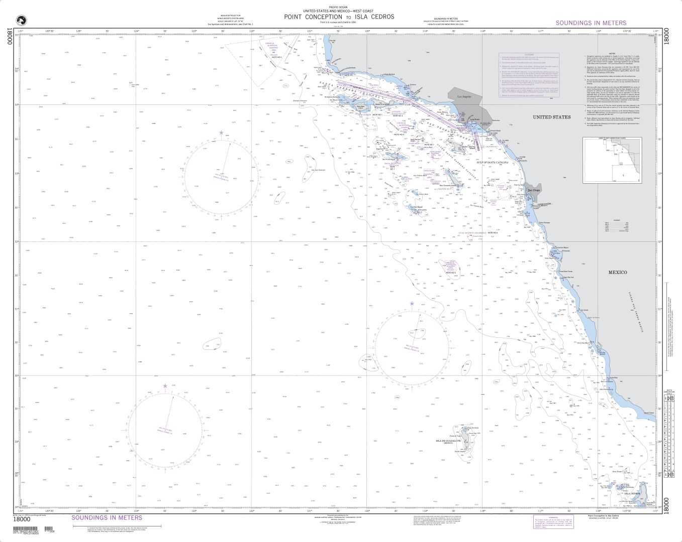 Point Conception to Isla Cedros | Carte NGA 18000